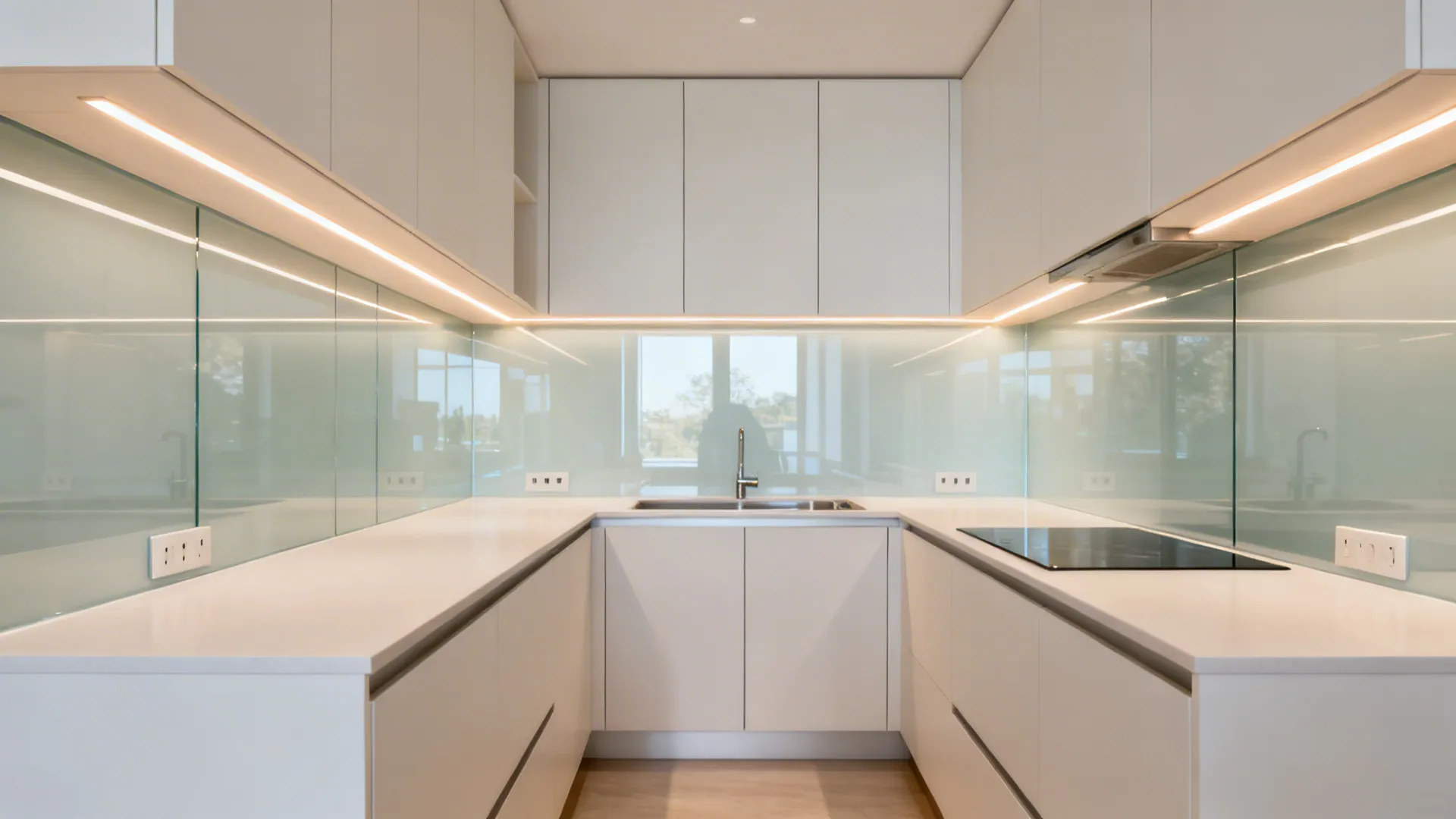 Glass Backsplash for Light and Depth