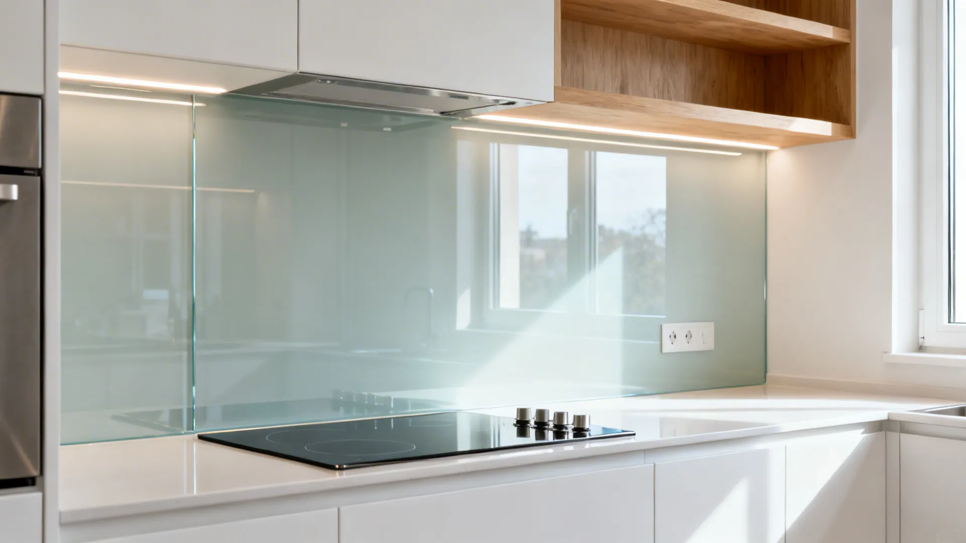 Light-Enhancing Glass Backsplash