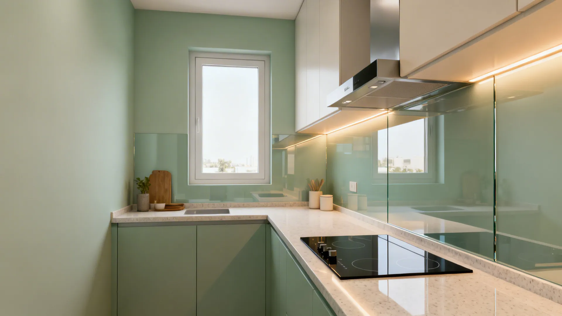 Glass Backsplash for Light and Depth