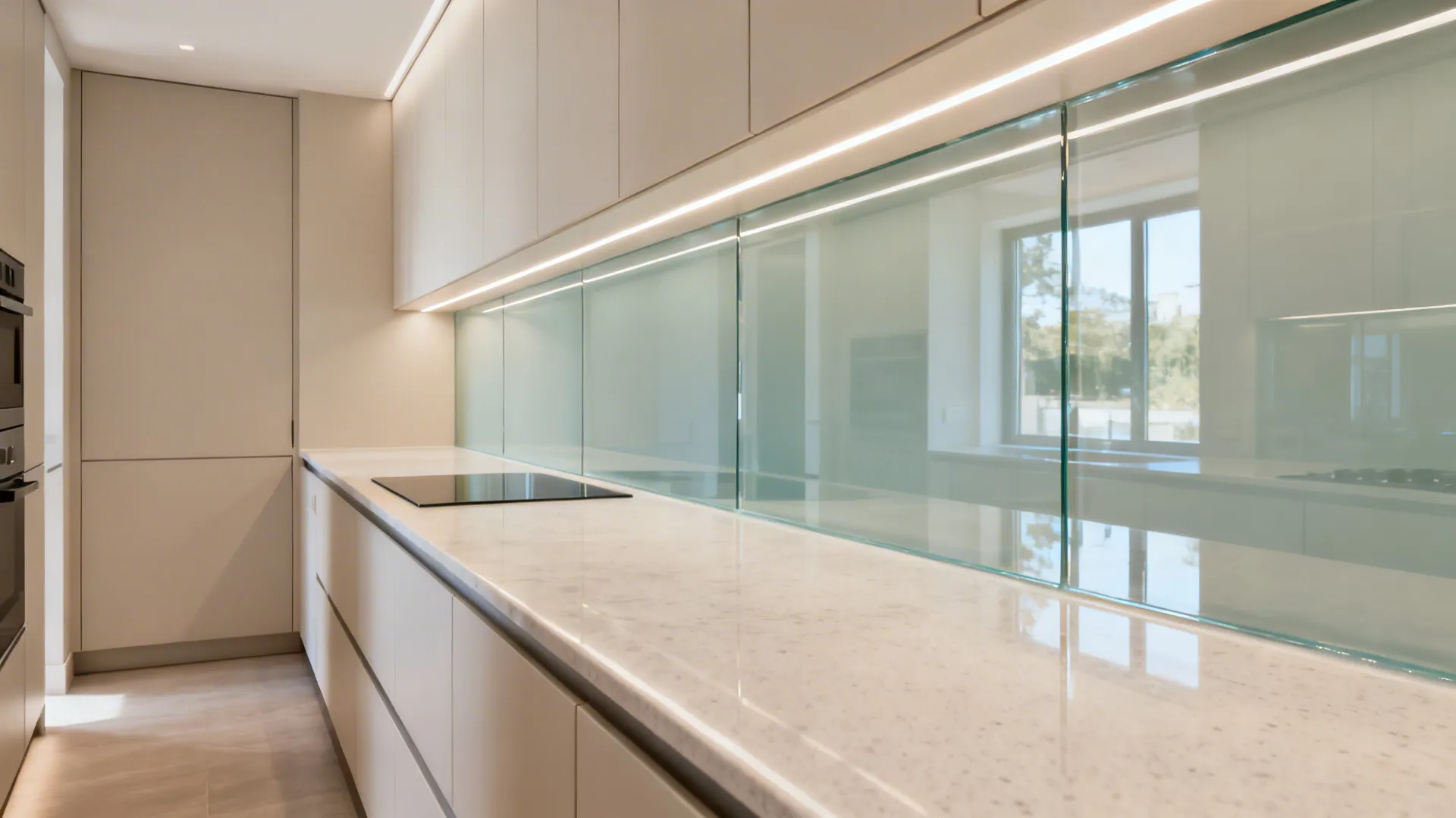 Glass Backsplash for Light and Depth