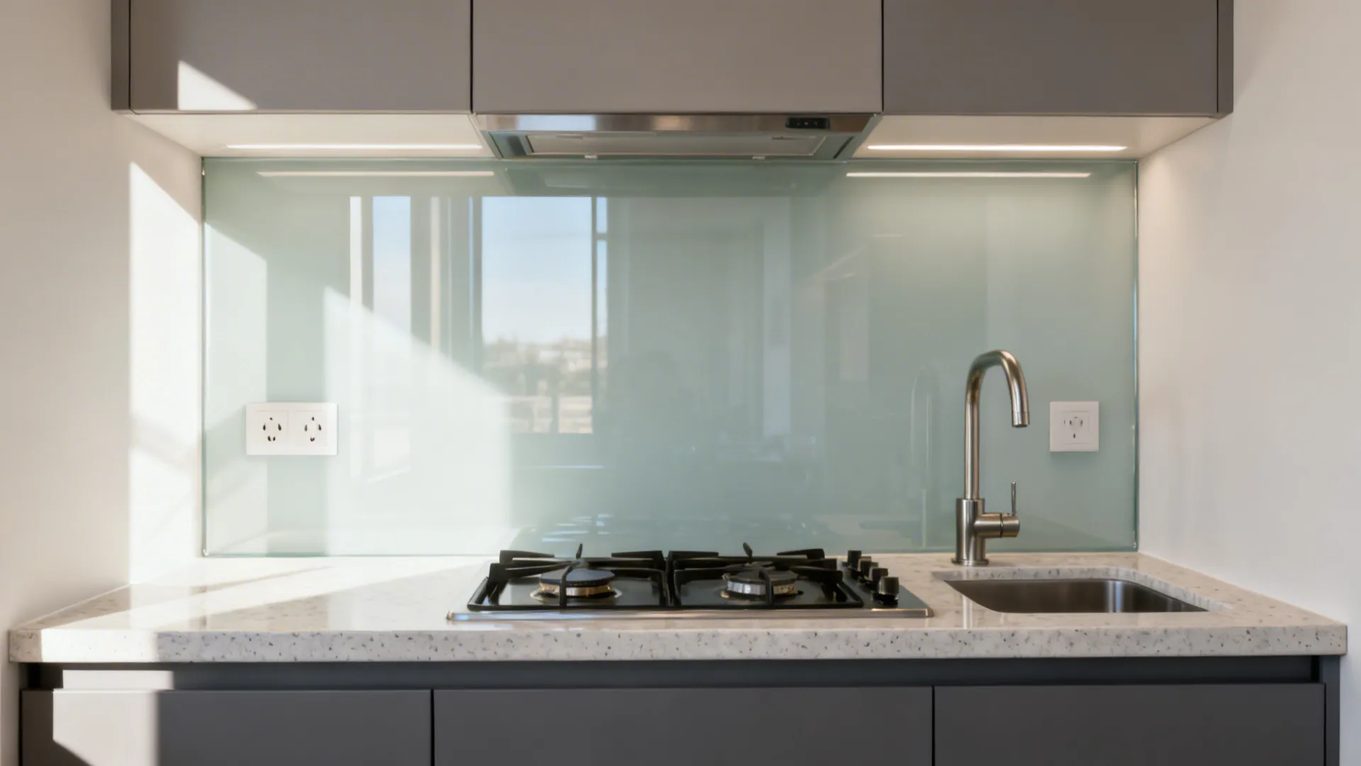 Glass Backsplash for Light and Easy Cleaning