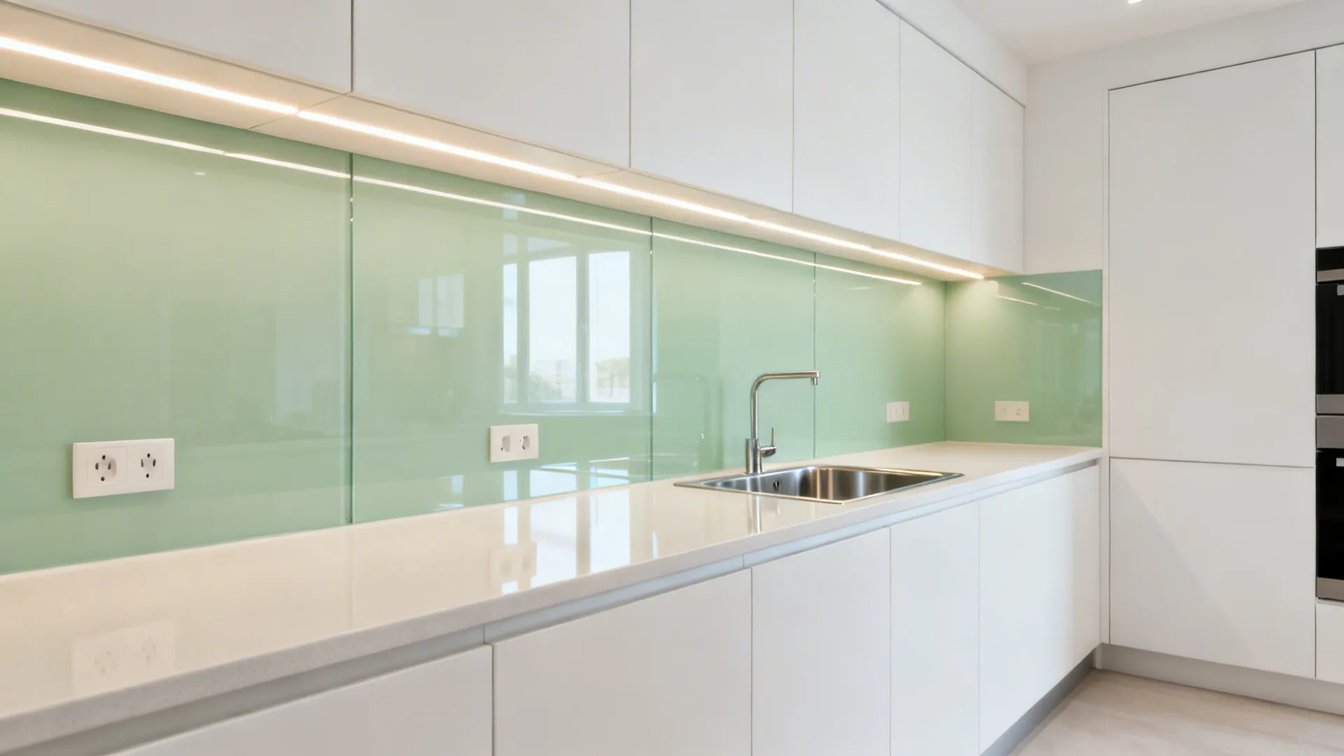 Glass Backsplash for Light and Depth