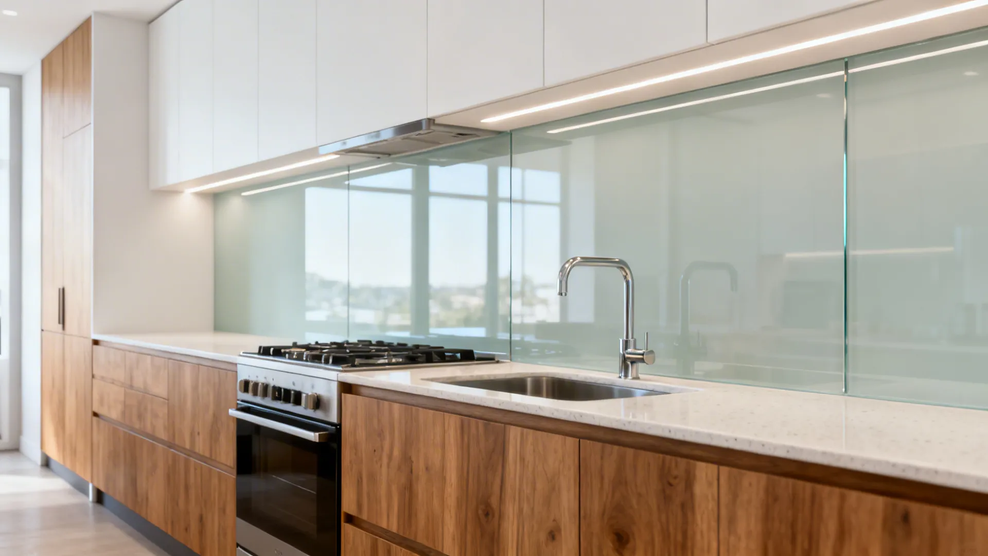 Glass Backsplashes for Light and Depth