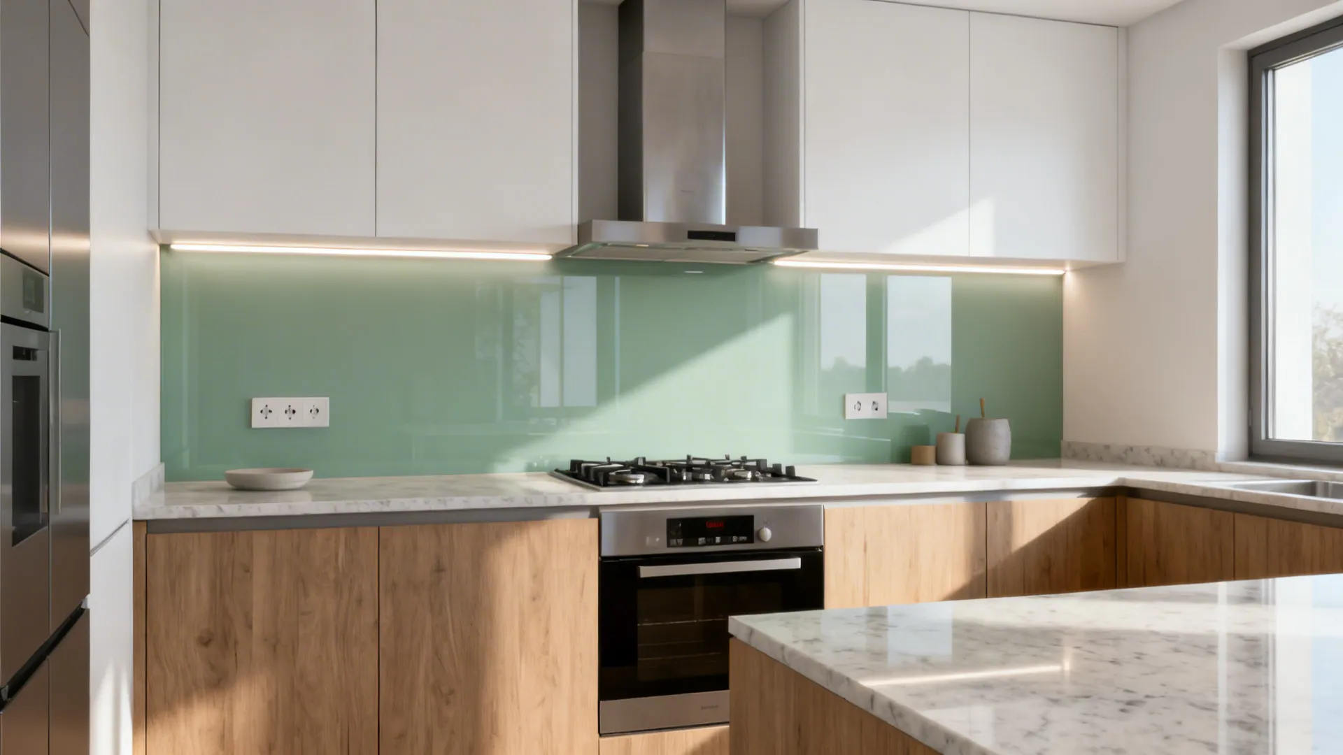 Glass Backsplash for Bright, Easy-Clean Surfaces