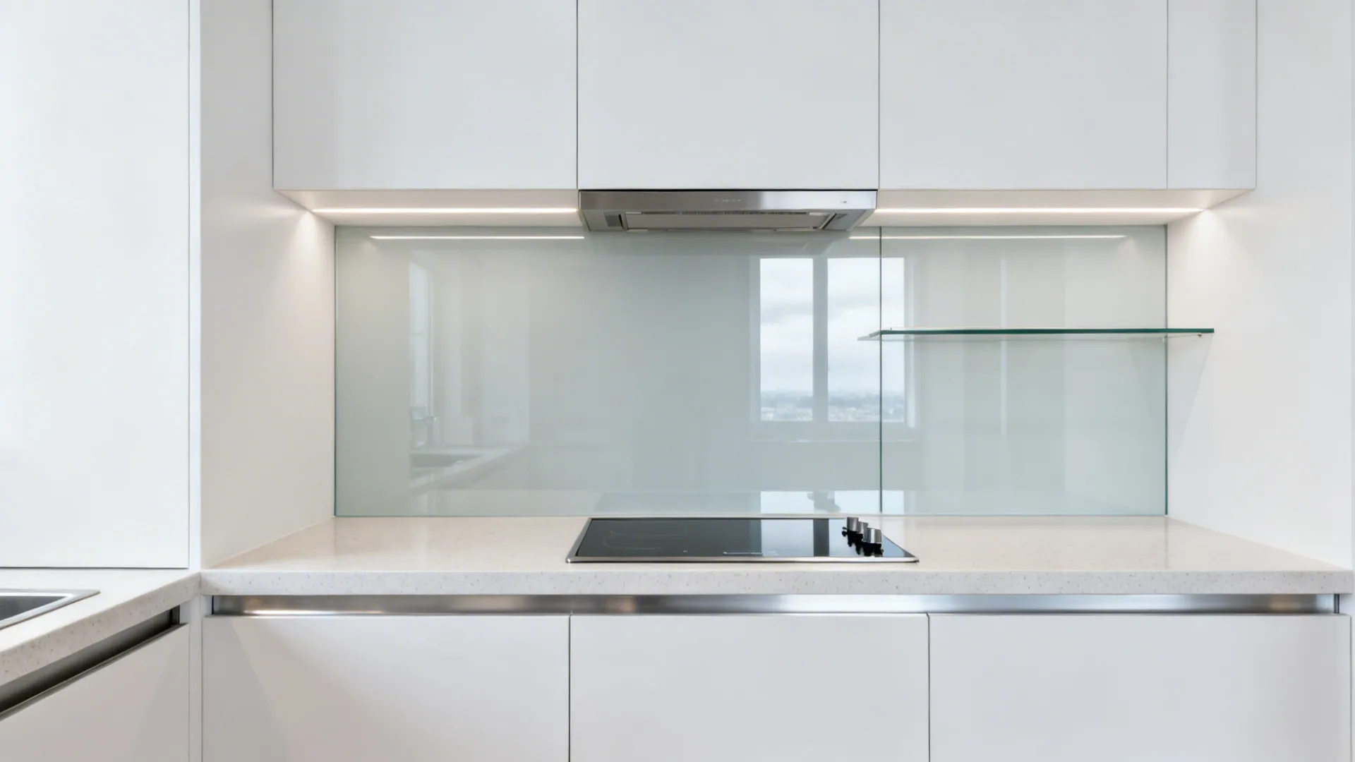 Glass Backsplash for Light and Depth