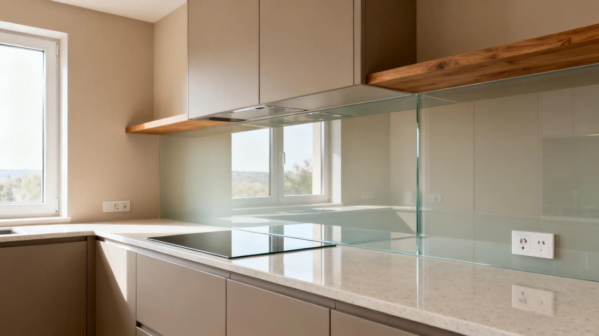 Glass Backsplash for Light and Depth