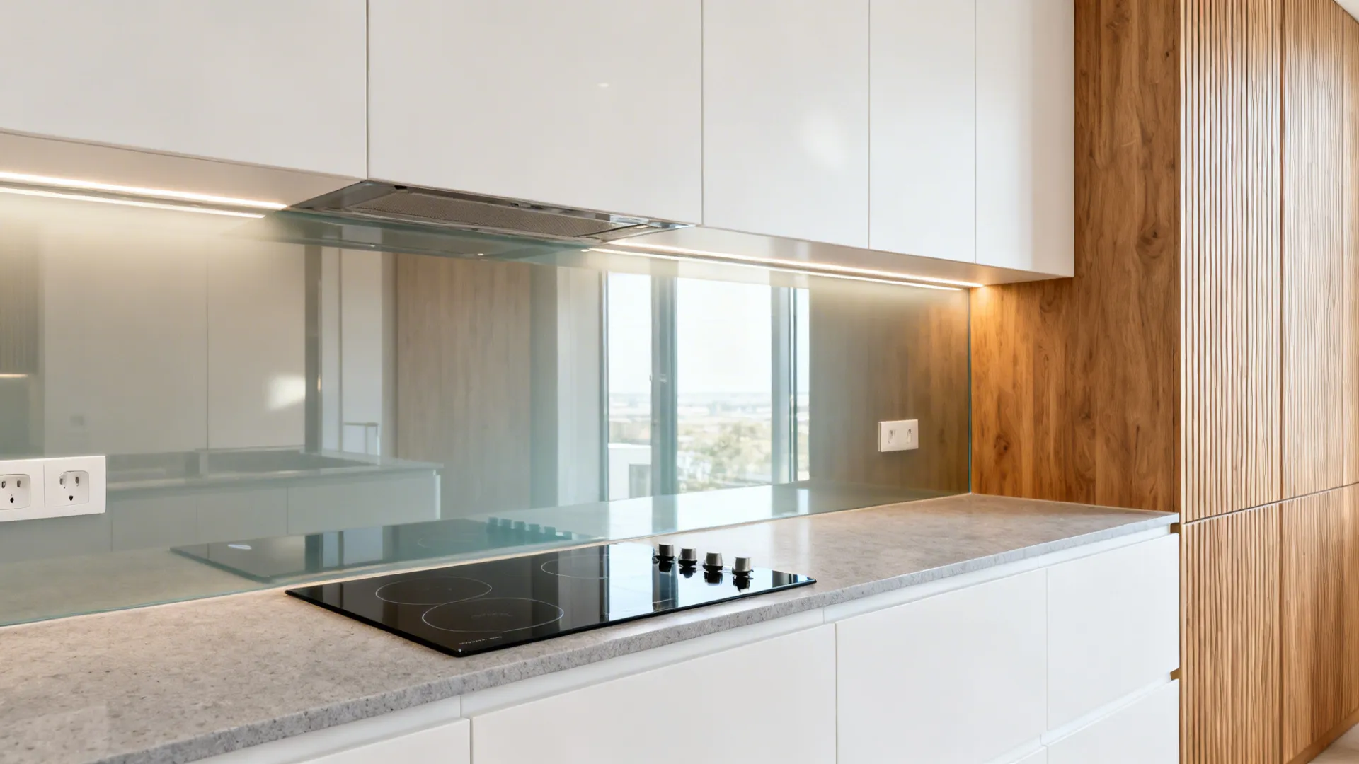 Glass Backsplash to Boost Light