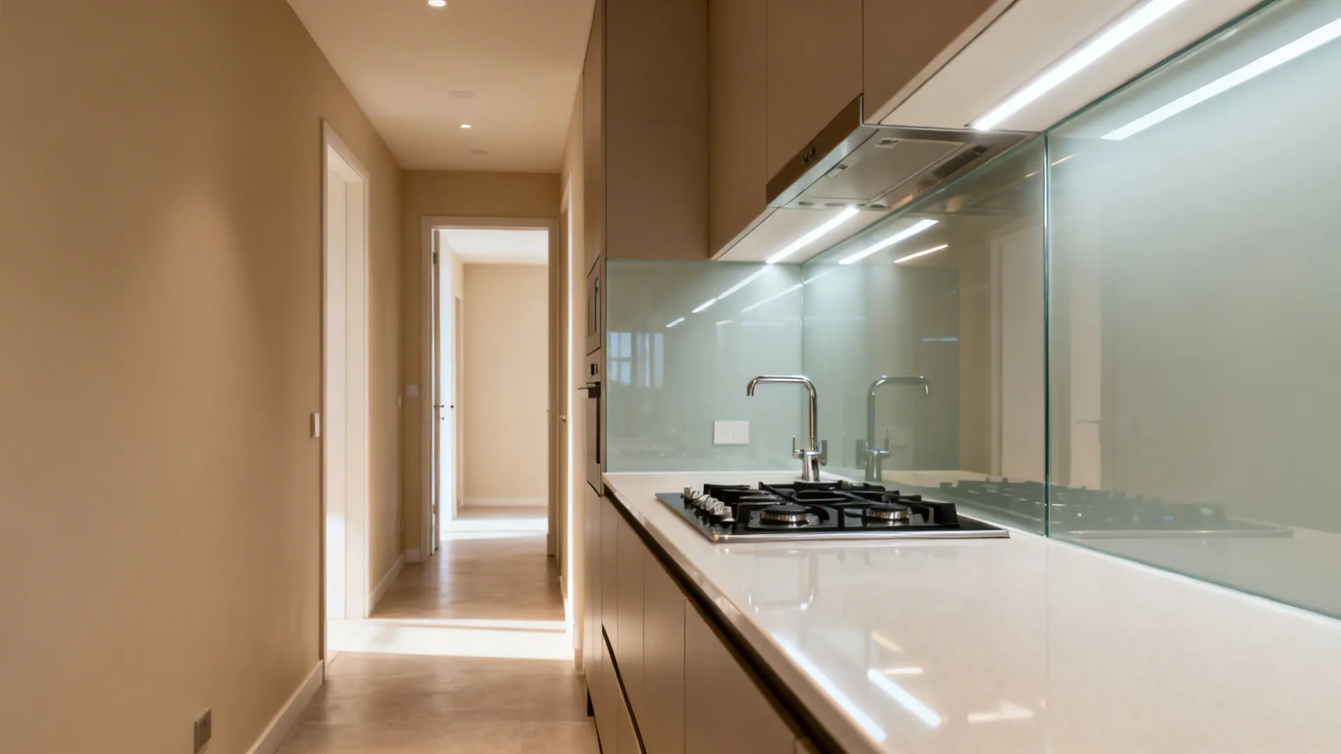 Glass Backsplash for Light and Depth