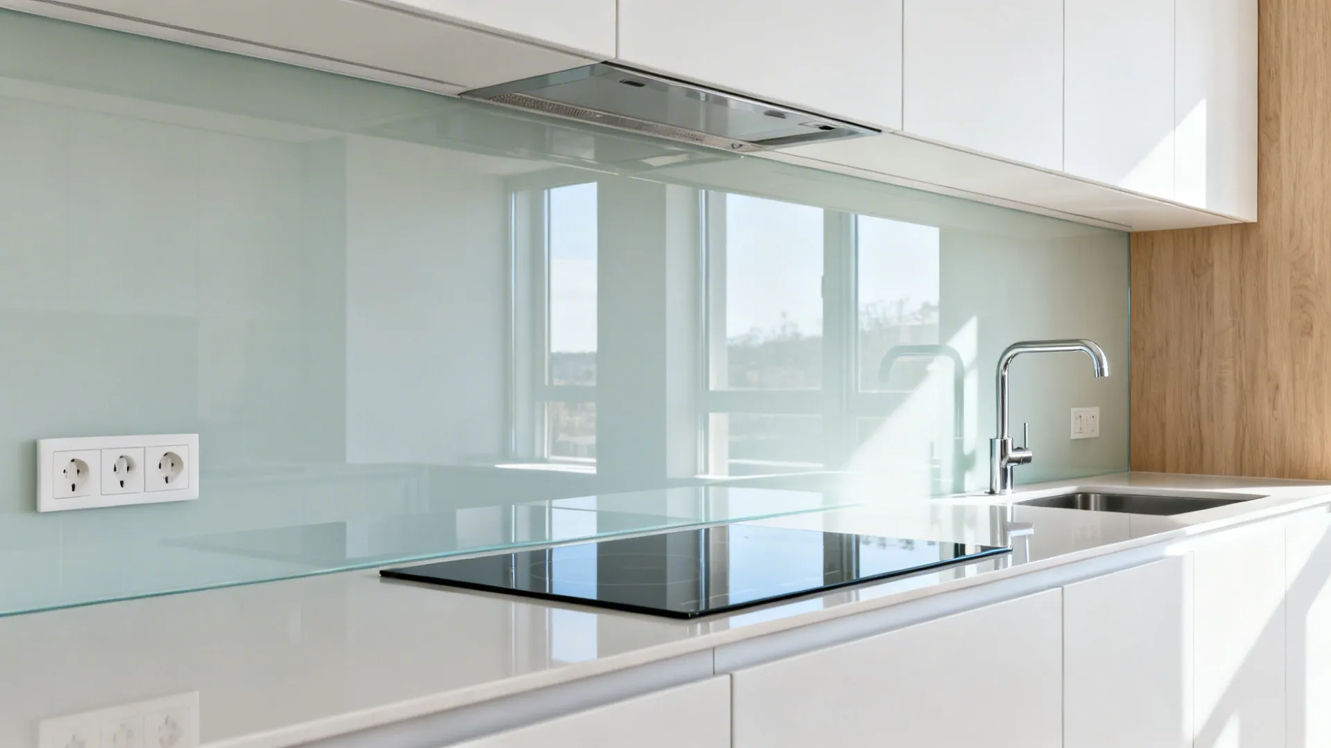 Glass Backsplash for Light and Depth