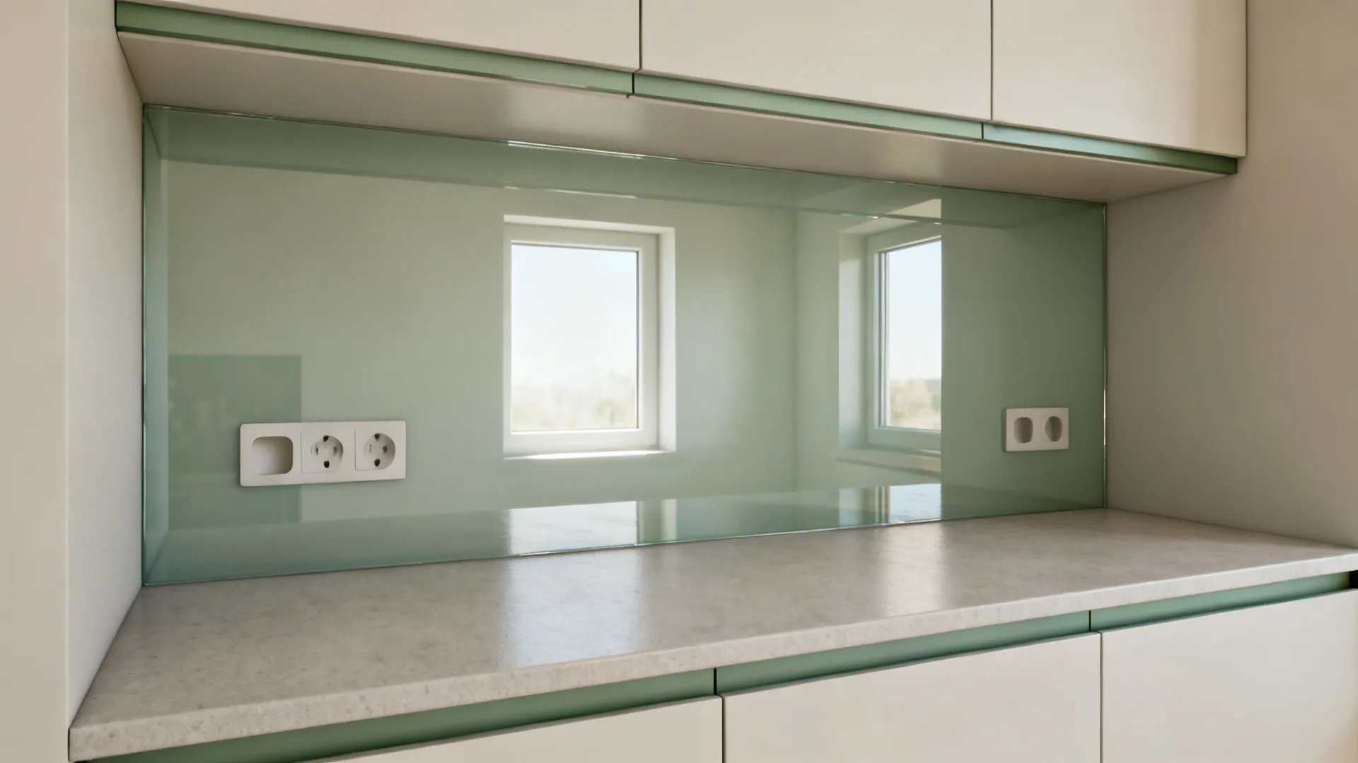 Glass Backsplash for Depth and Light