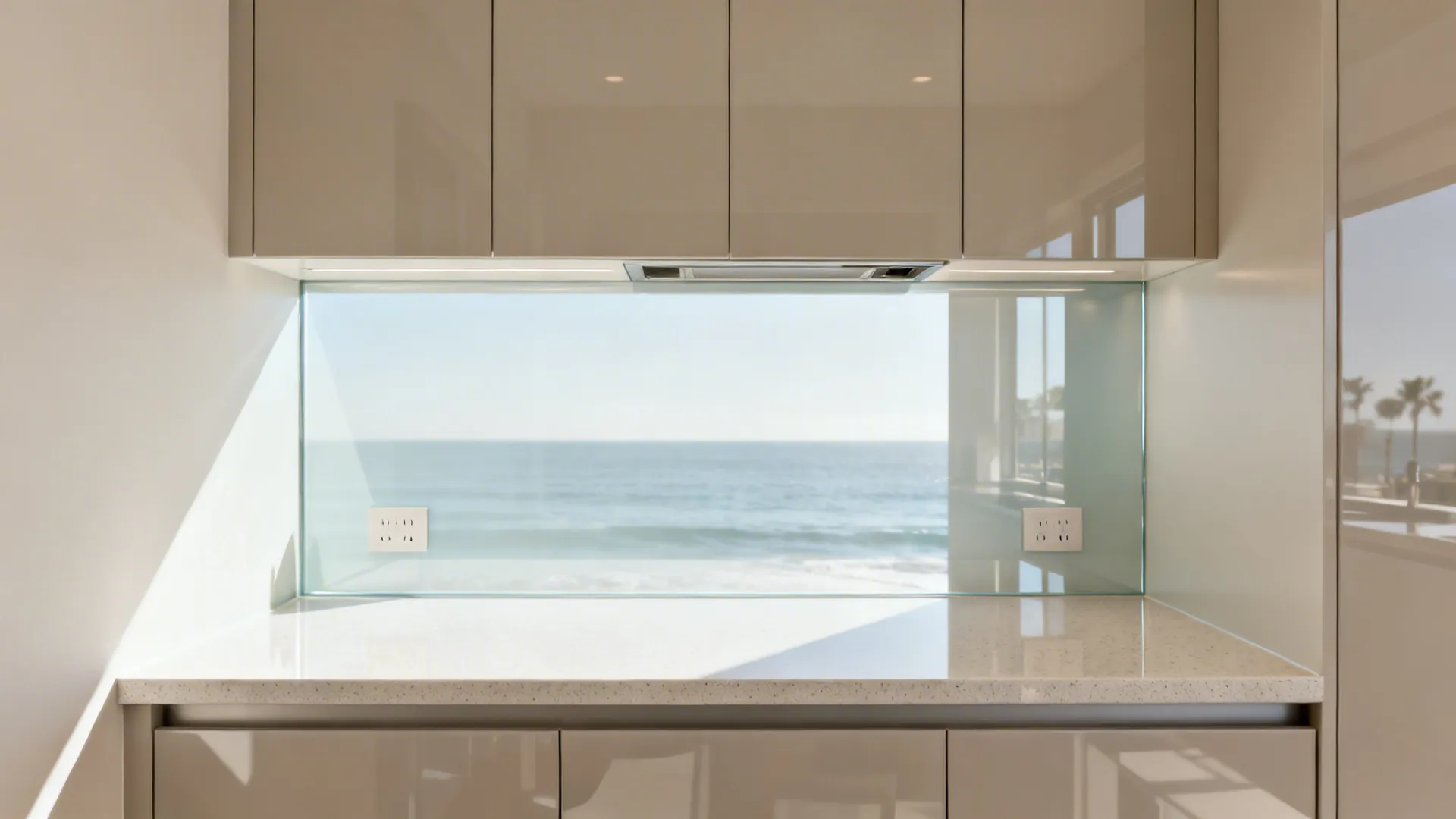 Glass Backsplash for Sunlight and Easy Cleaning