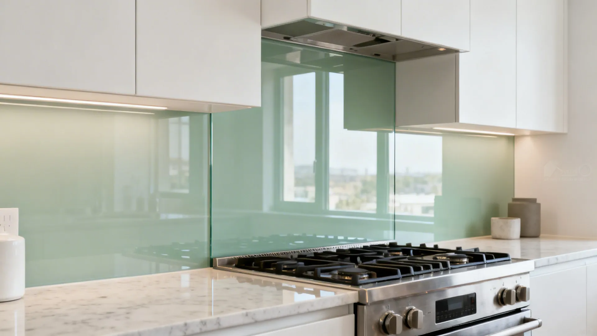 Glass Backsplash for Light and Depth