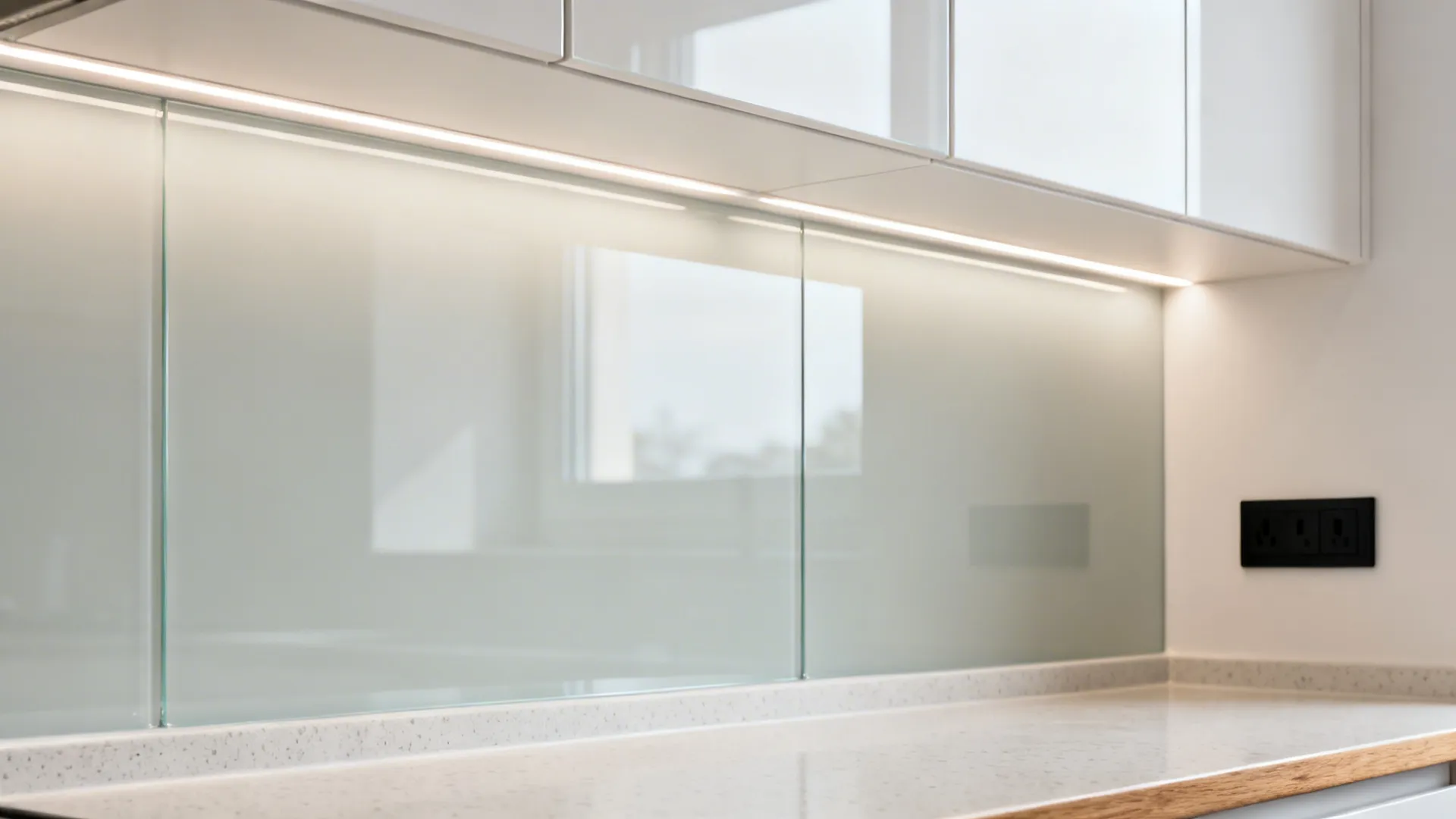 Glass Backsplash for Airy Lightness