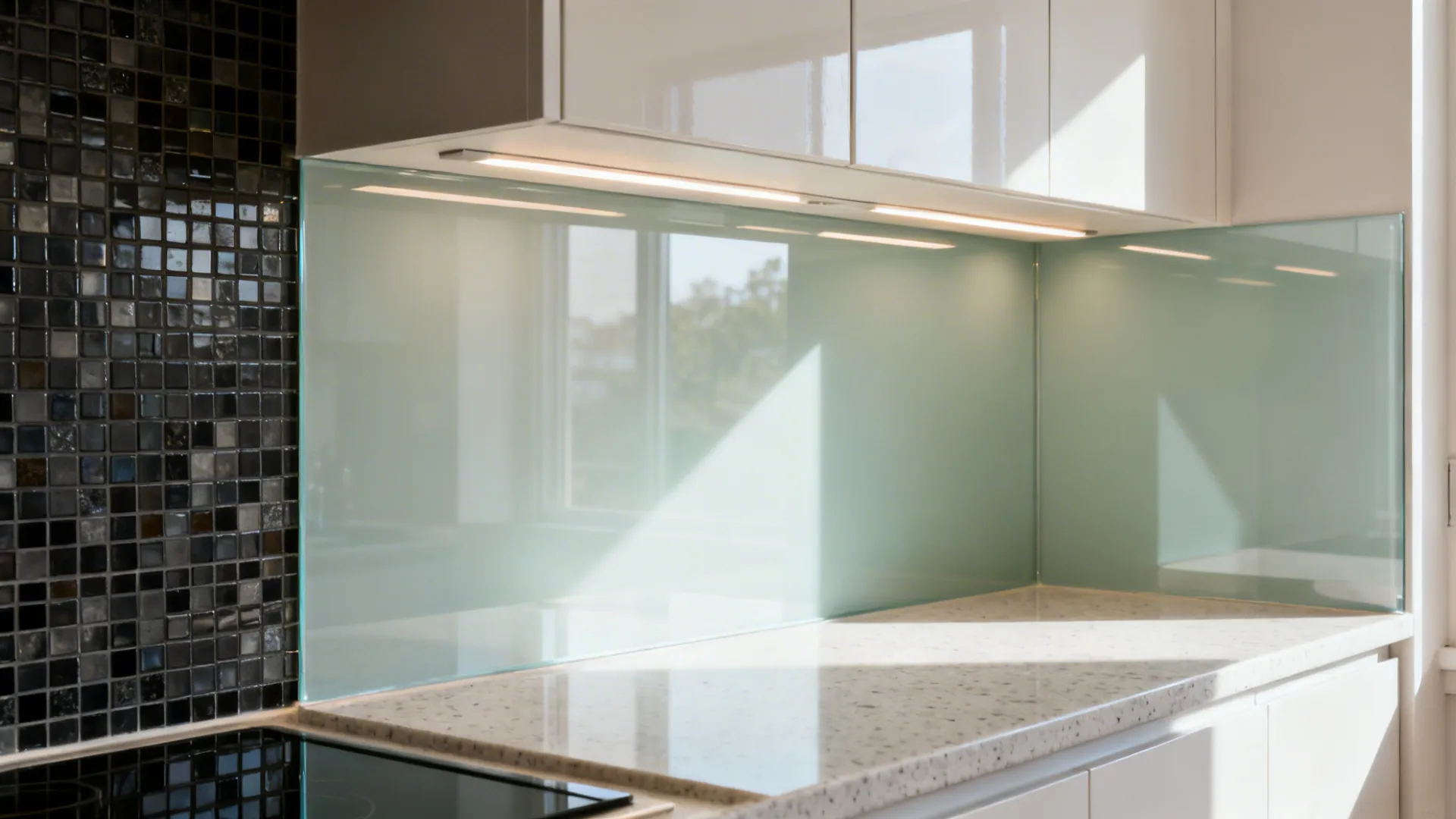 Glass Backsplashes for Airy Light