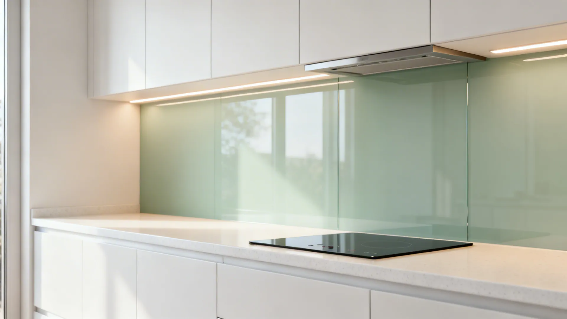 Glass Backsplash for Light and Depth