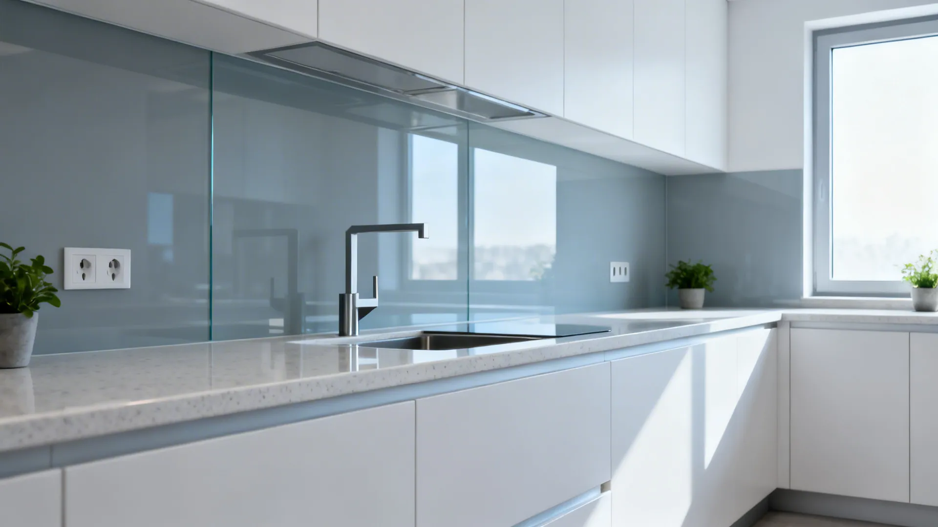 Glass Backsplashes for Light and Depth