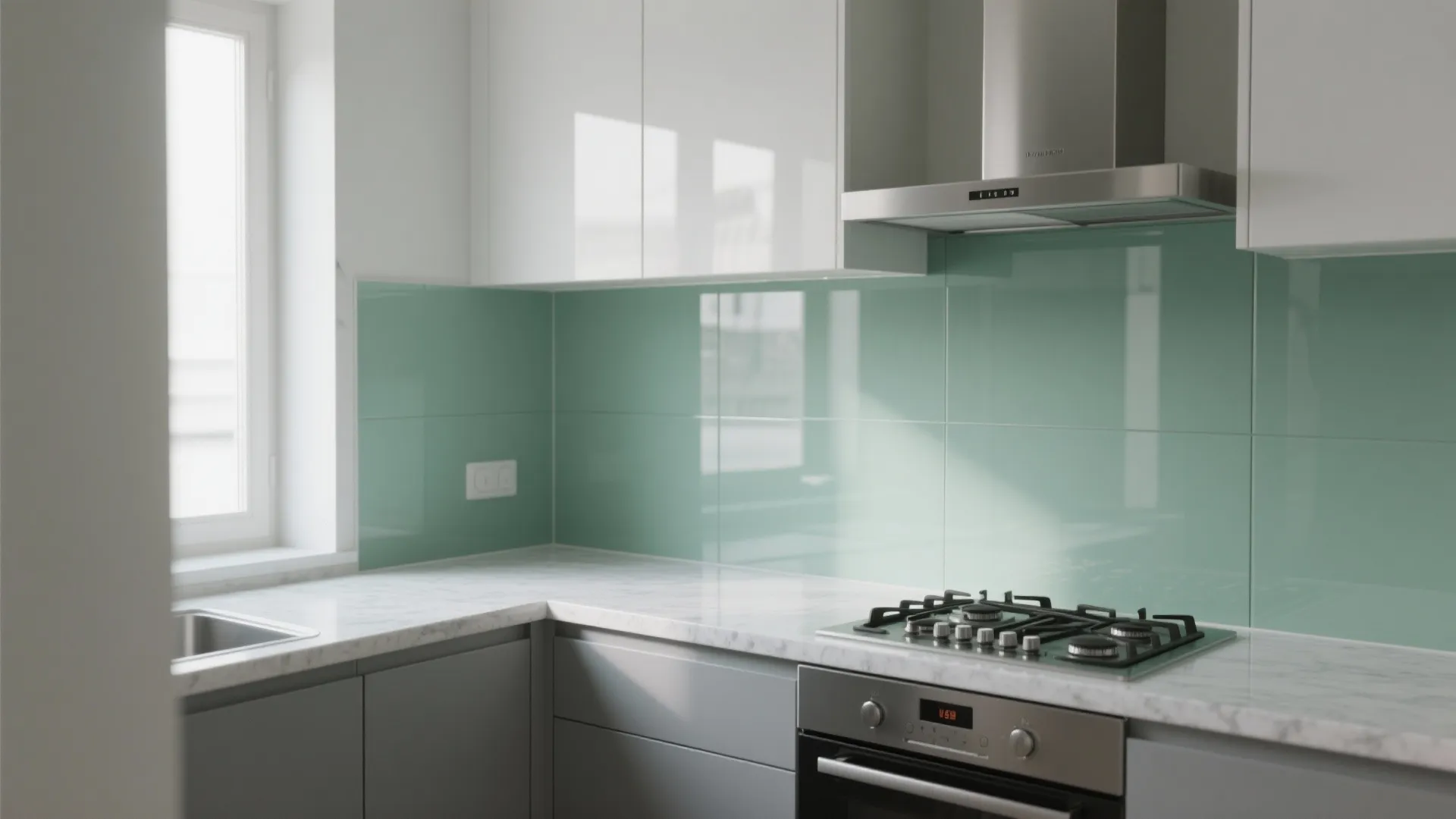 Glass Backsplash for Light and Easy Cleaning