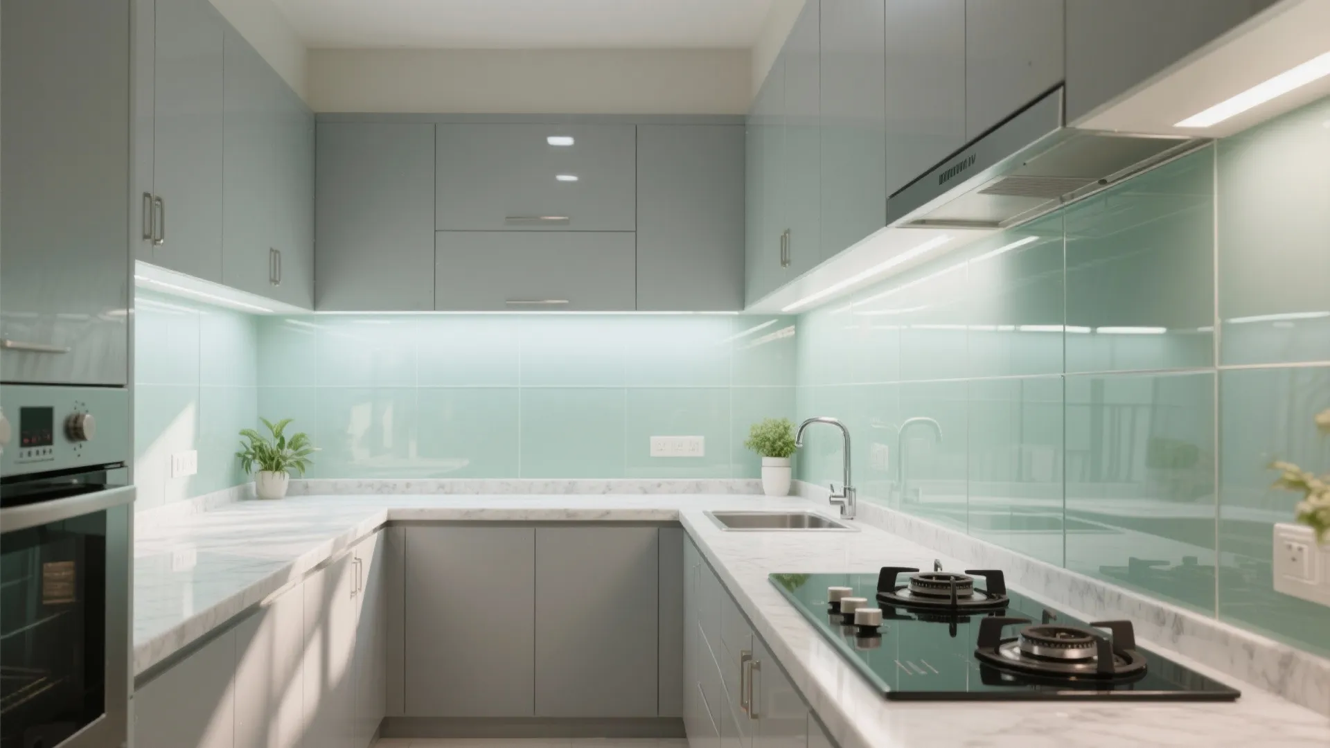Glass Backsplash for Light and Depth
