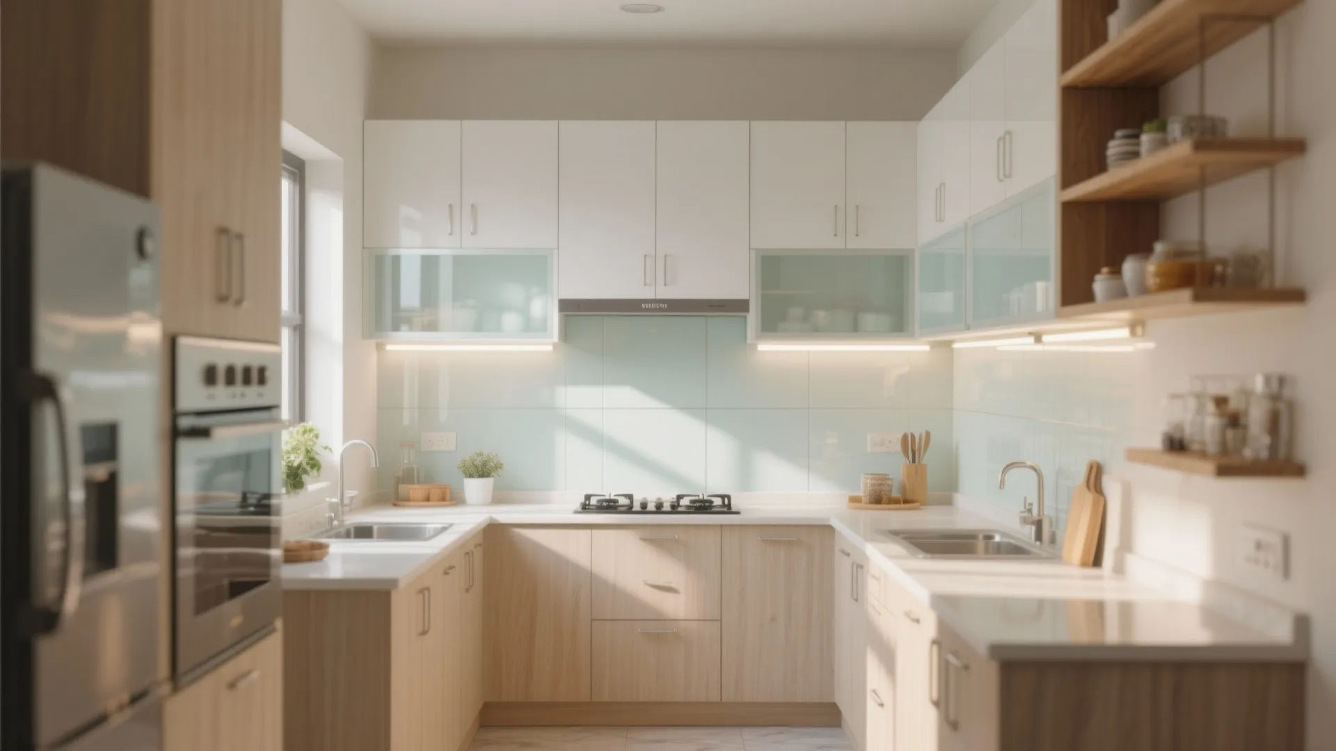 Glass Backsplash for Airy Light