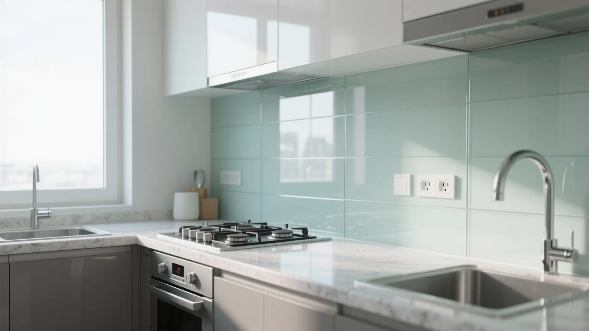 Transparent Glass Backsplash
