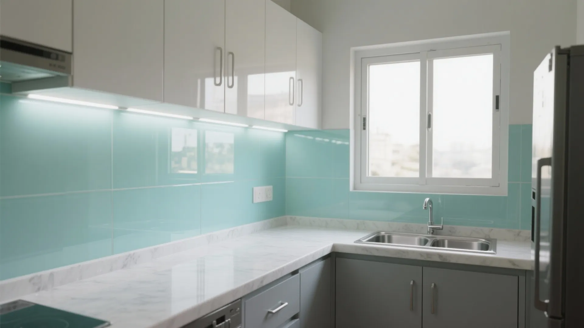 Glass Backsplash for Airy Light