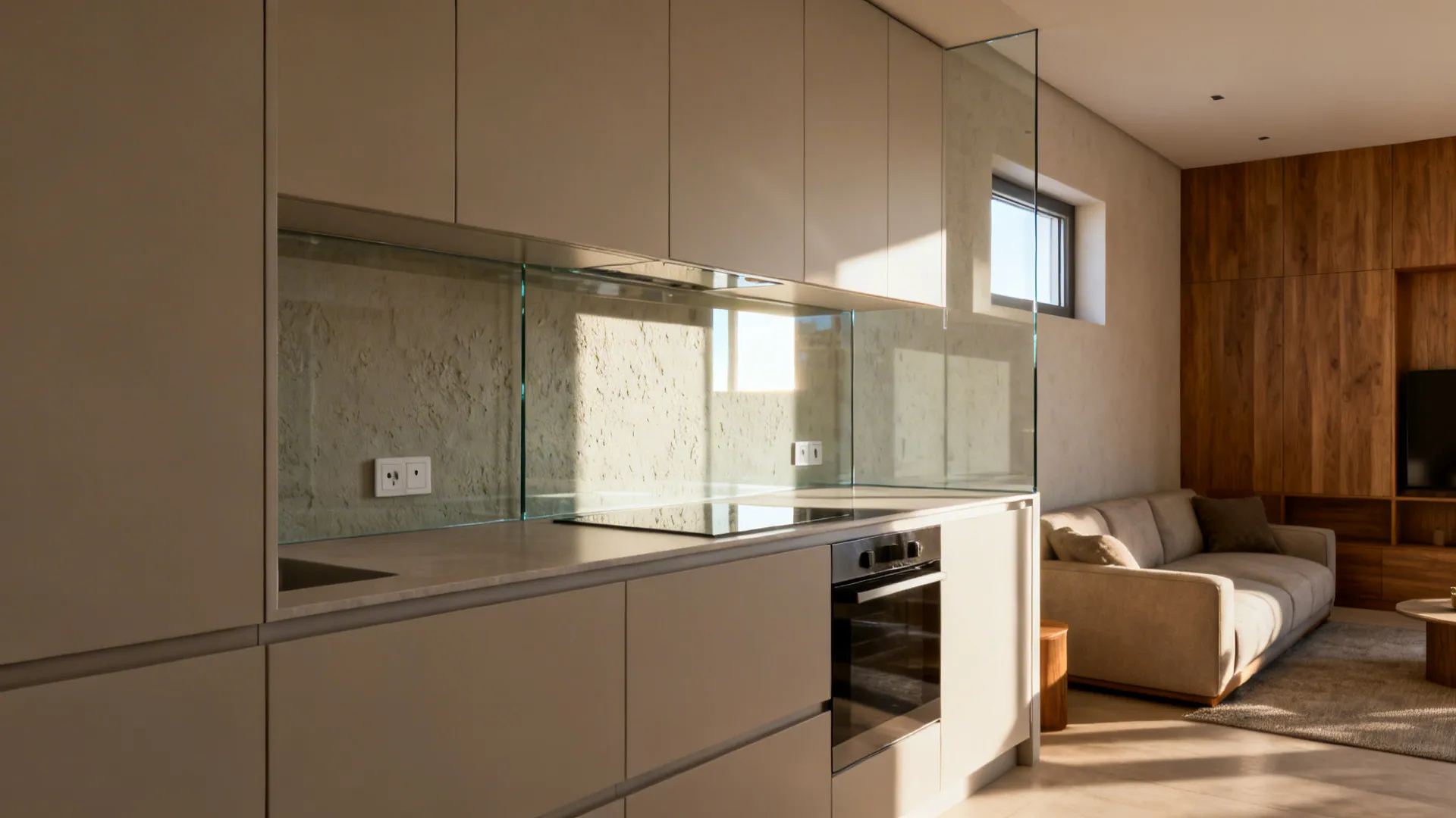 The airy impact of a glass backsplash