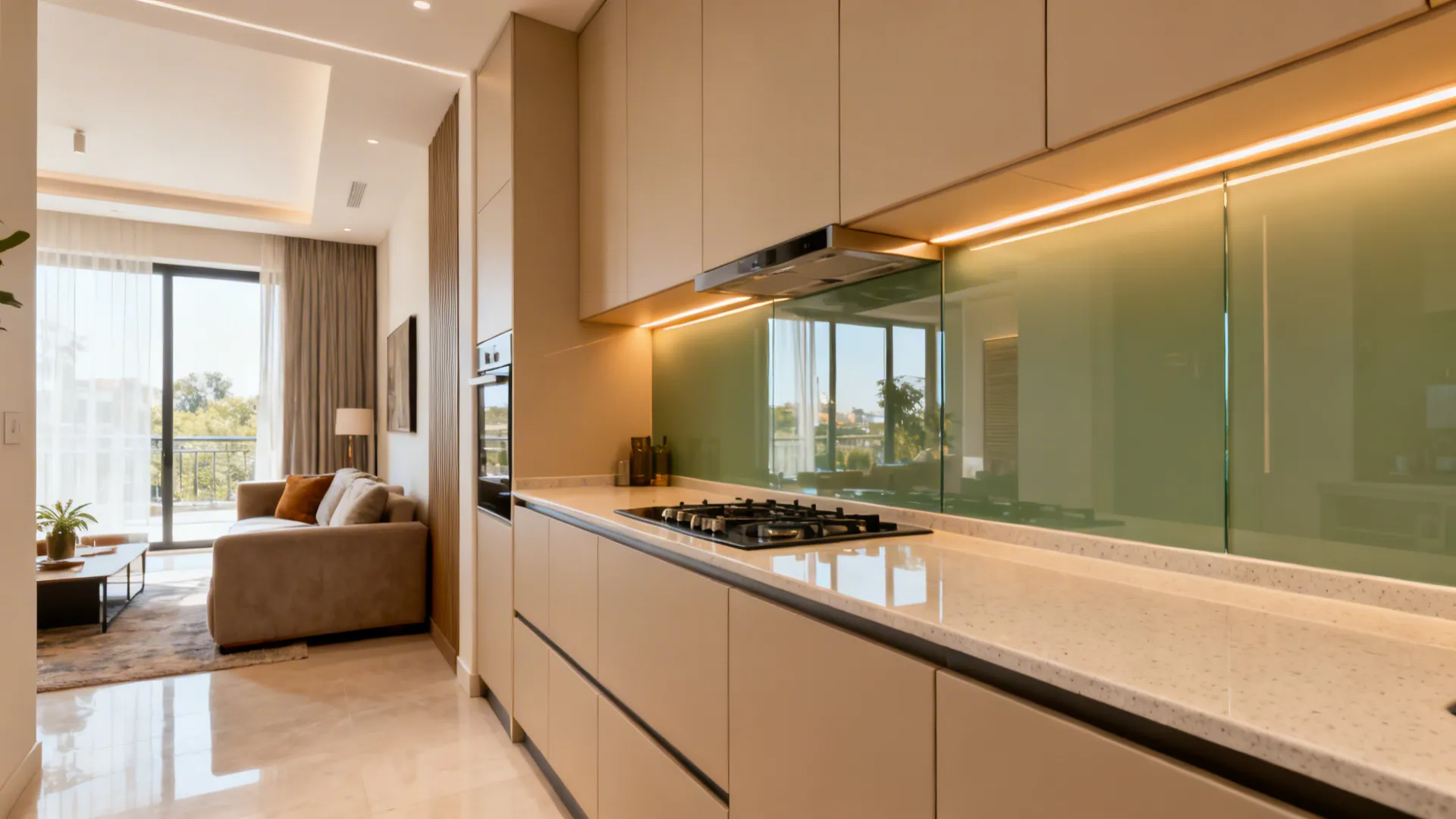 Glass Backsplash for Airy Light