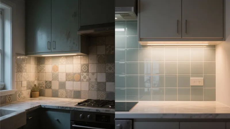 Modern Kitchen Backsplash Ideas with Tile and Lighting