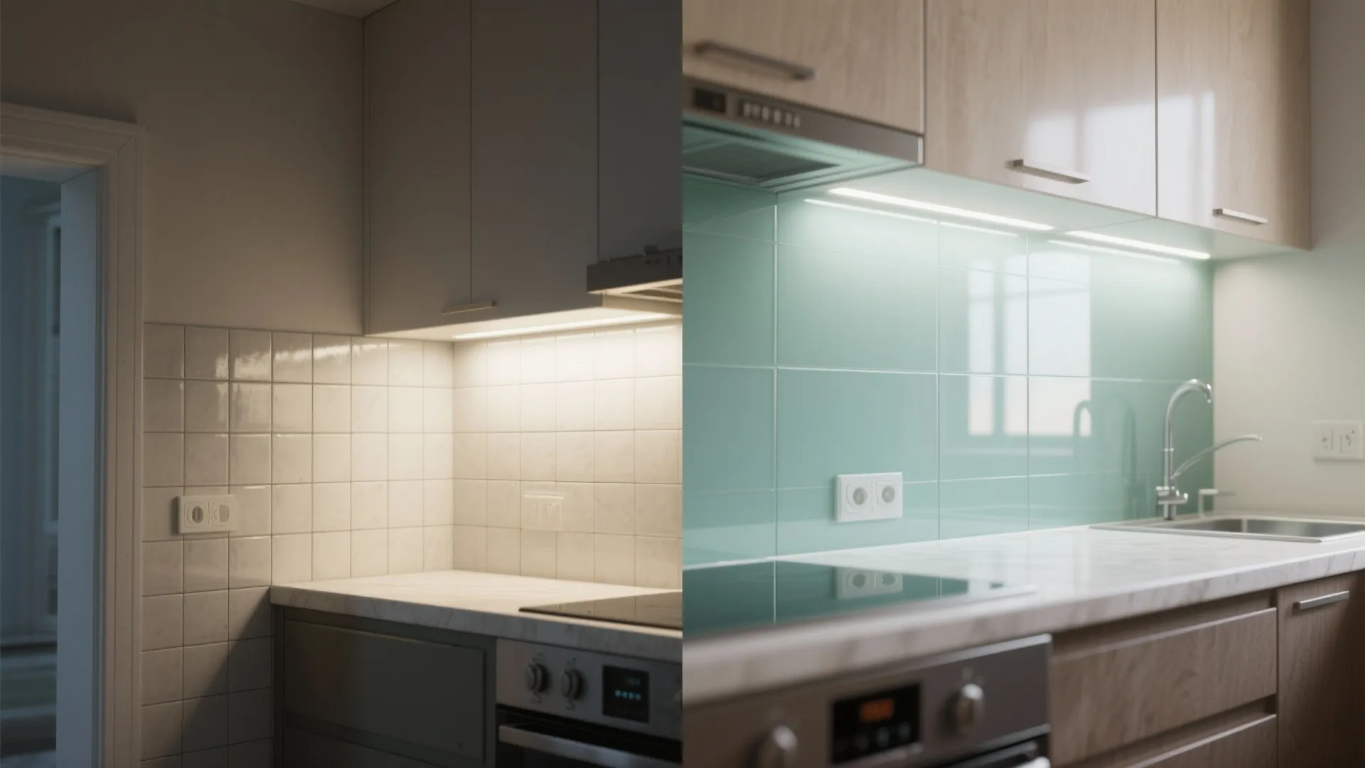 Glass Backsplash For Airy Light