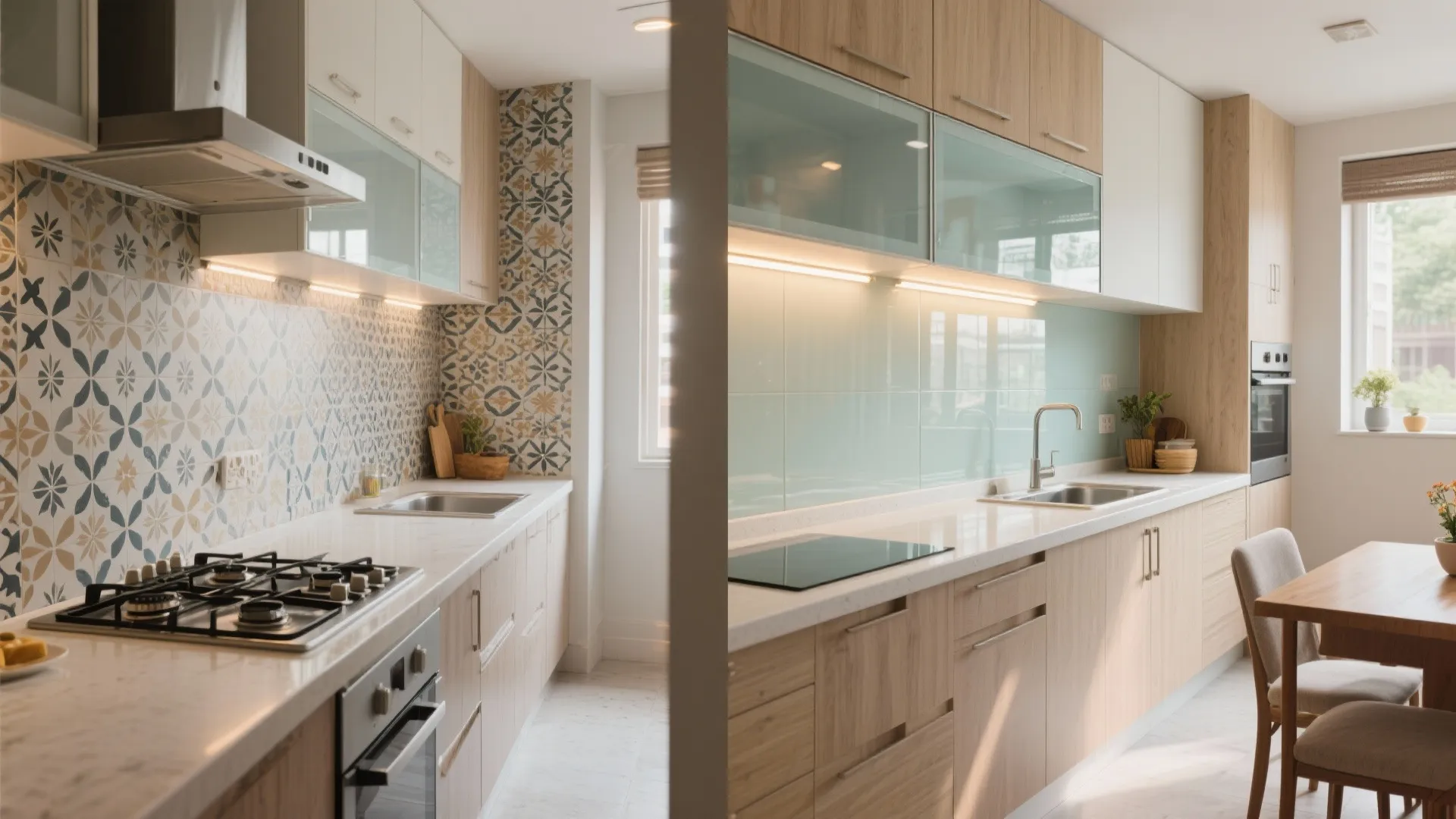 Glass Backsplash for an Airier Kitchen