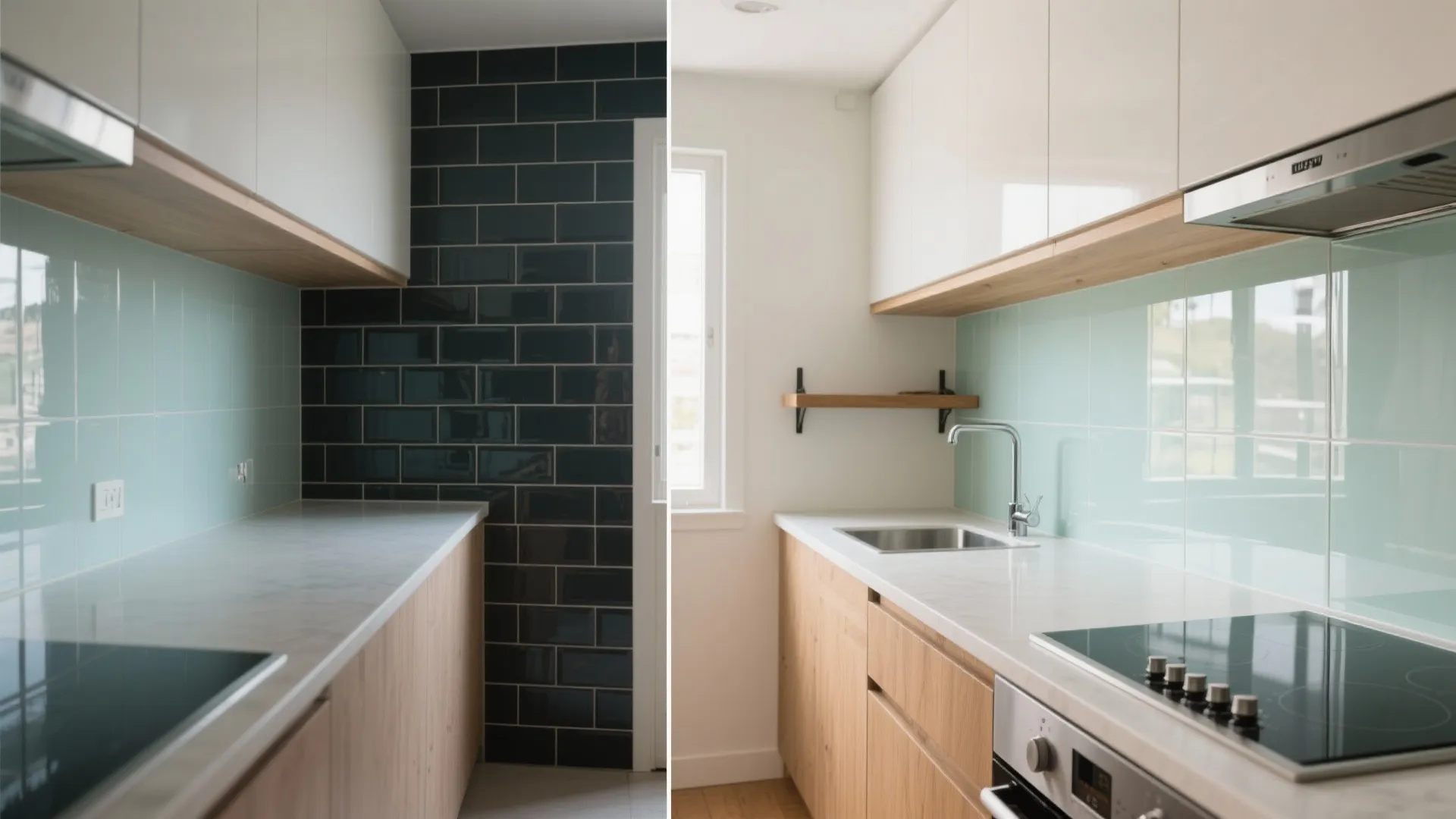 Glass Backsplash for Light and Depth