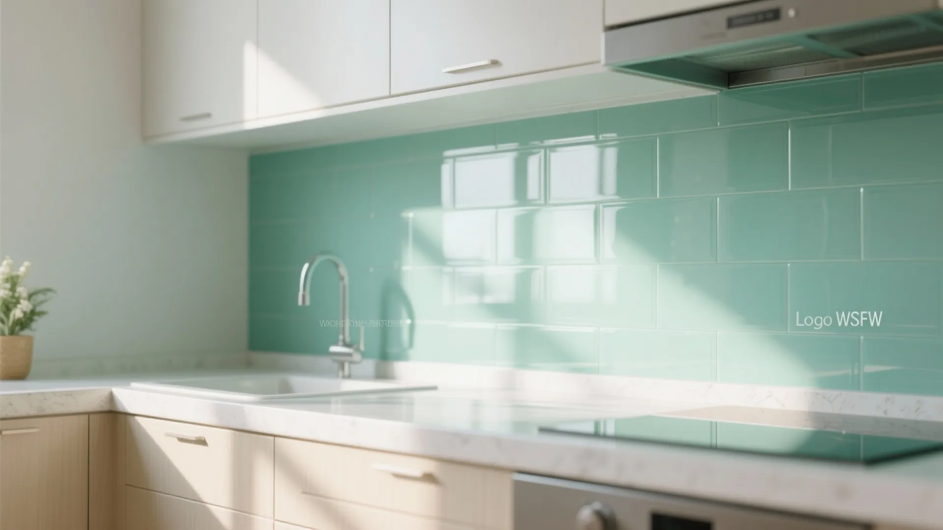 Glass Backsplash for a Brighter Kitchen