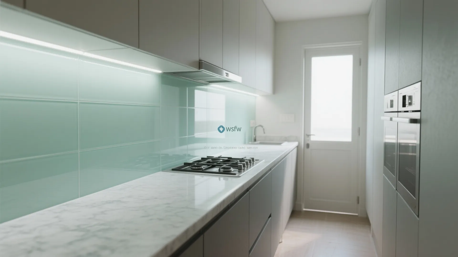 Glass backsplash to brighten and open up