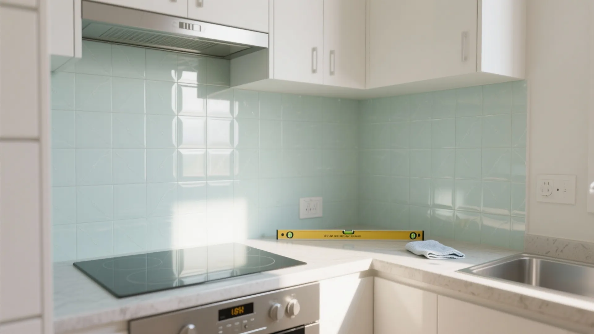 Glass Backsplash for Light and Easy Cleaning