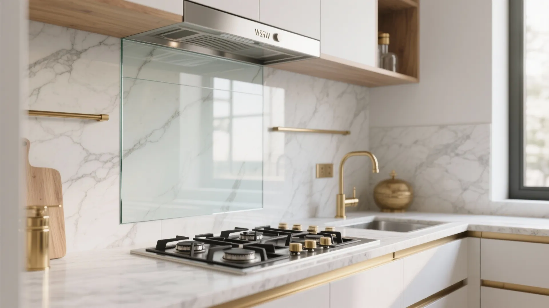 The Airy Clarity of a Glass Backsplash