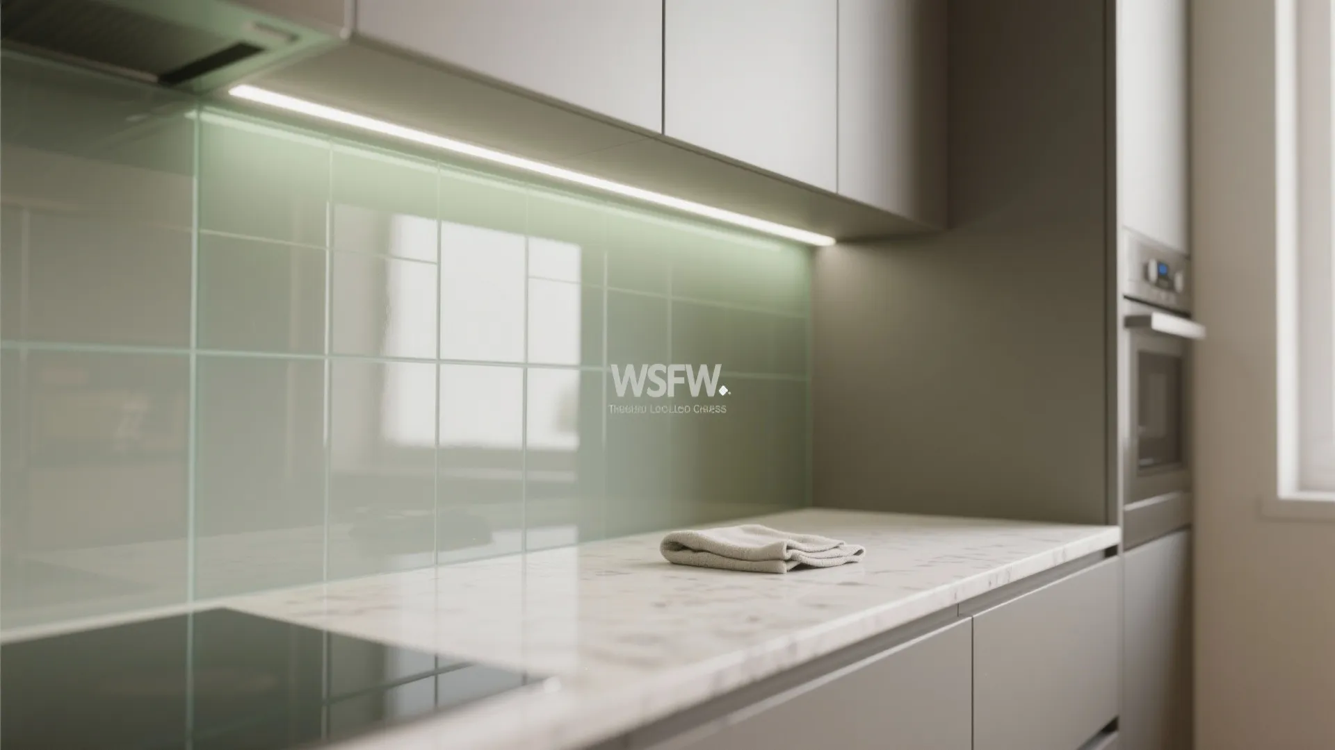 Glass Backsplash for Light and Easy Clean