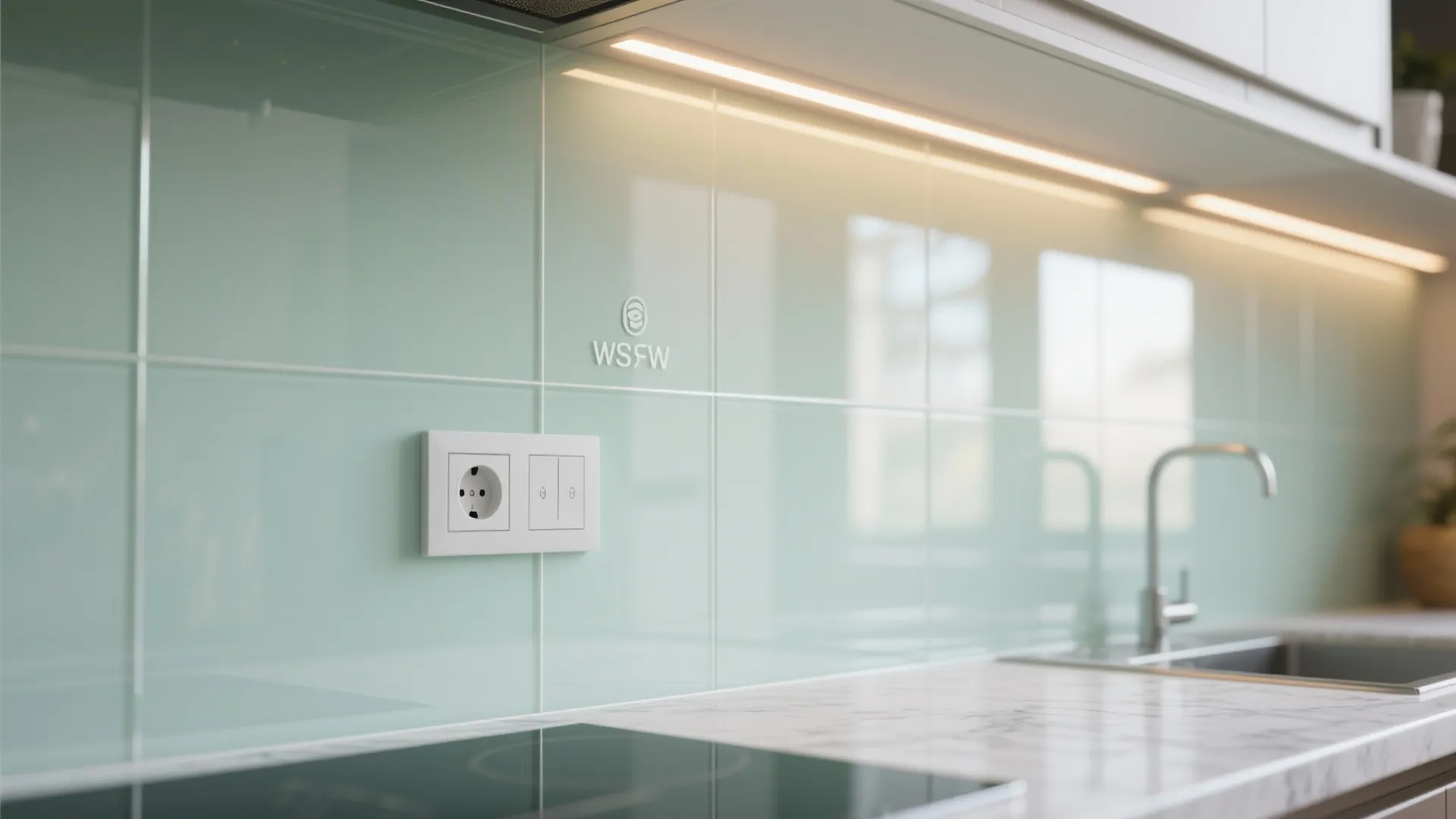 Glass Backsplash for Light and Easy Cleaning