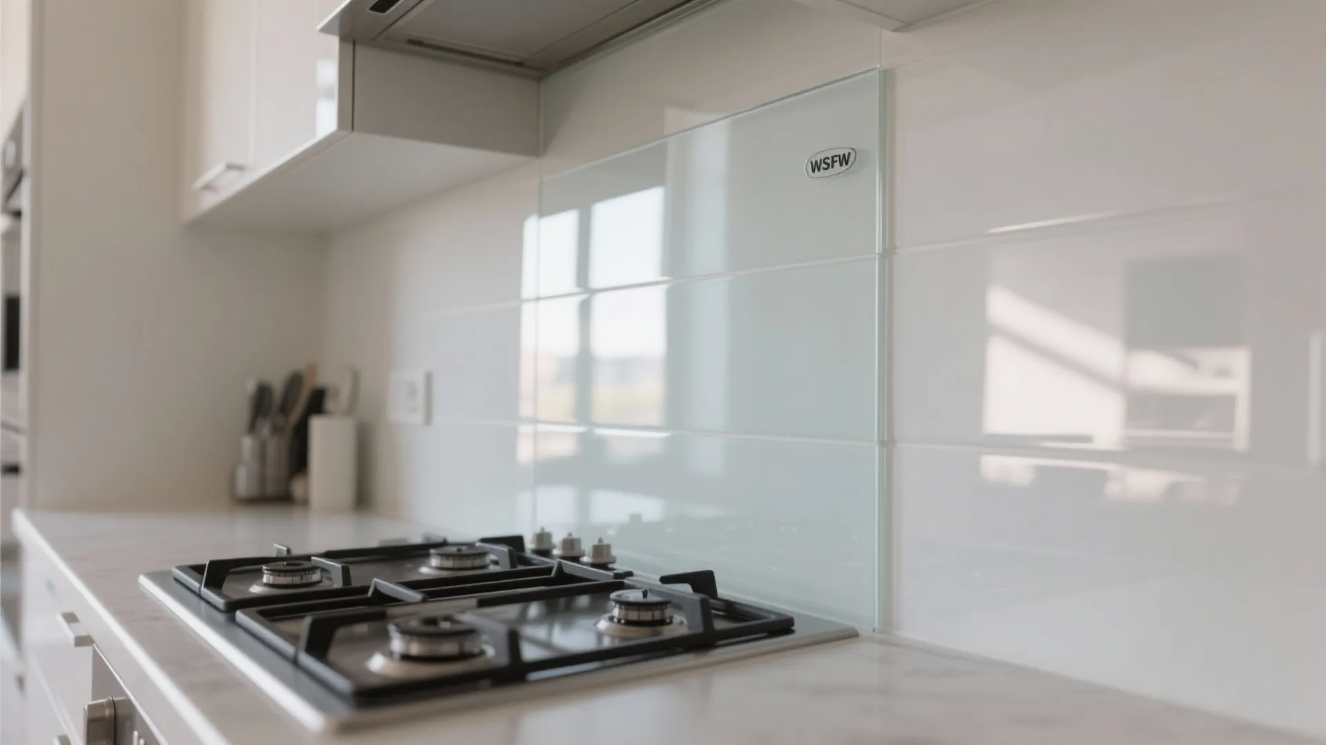 2. Glass Backsplash for Light and Depth