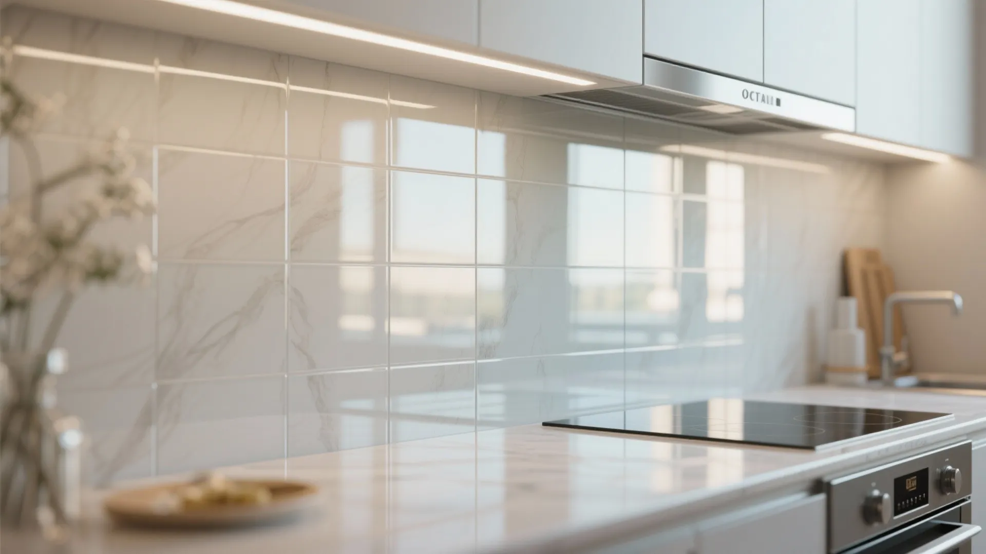 Glass Backsplash Illusion