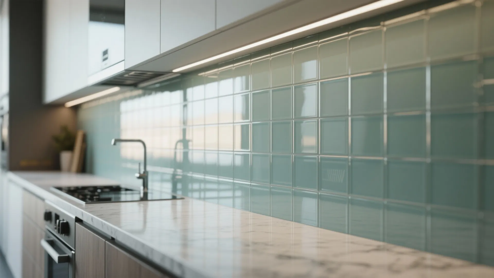 Glass Backsplash for Openness
