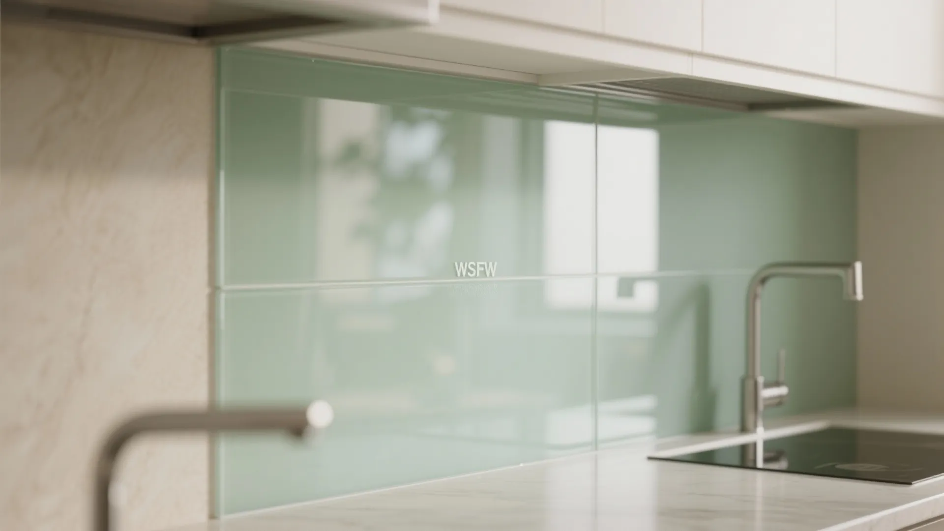 2. Glass backsplash for airy feel