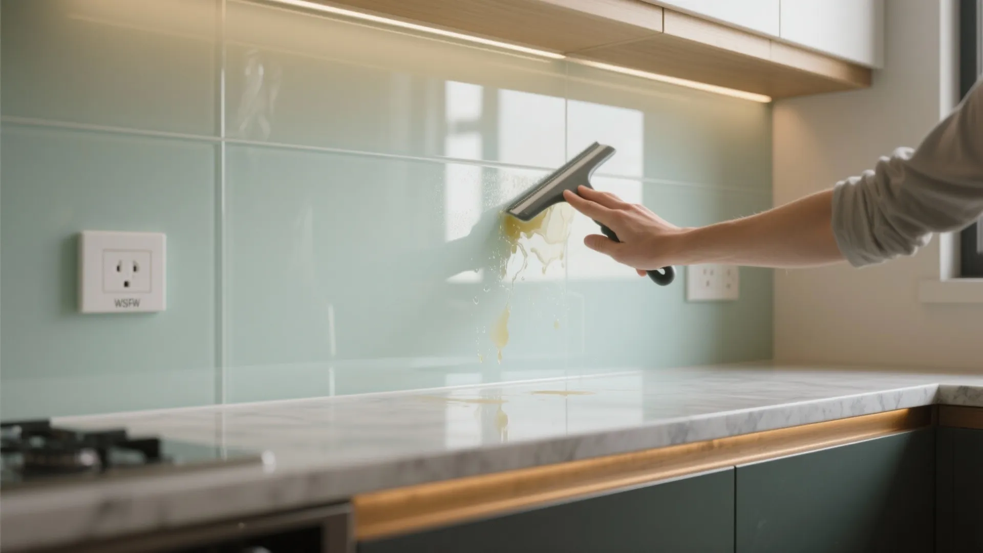 Glass Backsplash for Light and Easy Cleaning