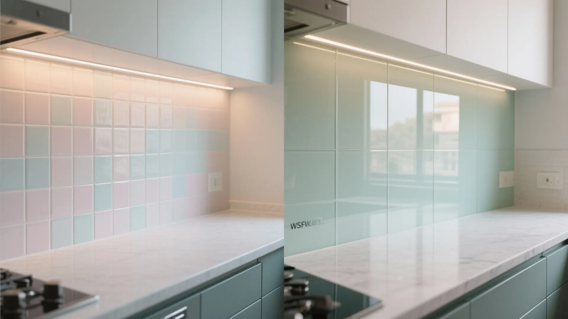 Glass Backsplash for Airy Light