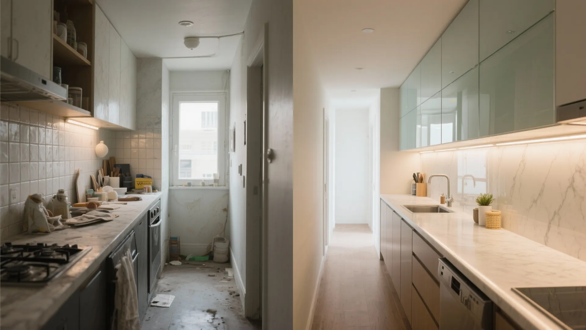 Glass Backsplash for Brightness and Easy Cleaning