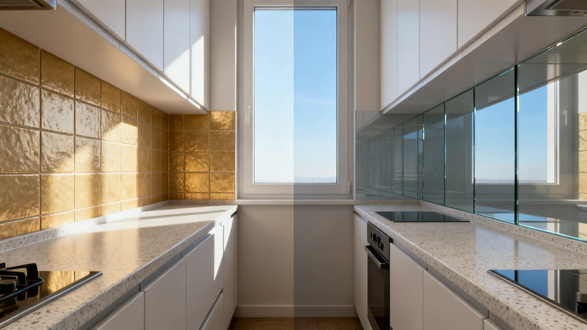Glass Backsplash for a Lighter Feel