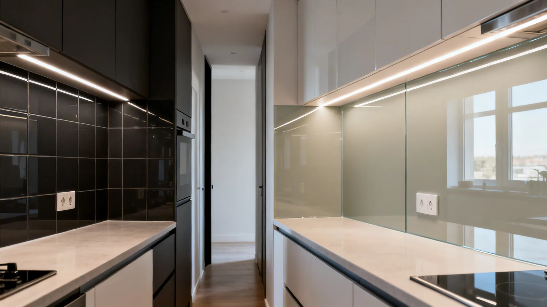 Glass Backsplash for Light and Depth