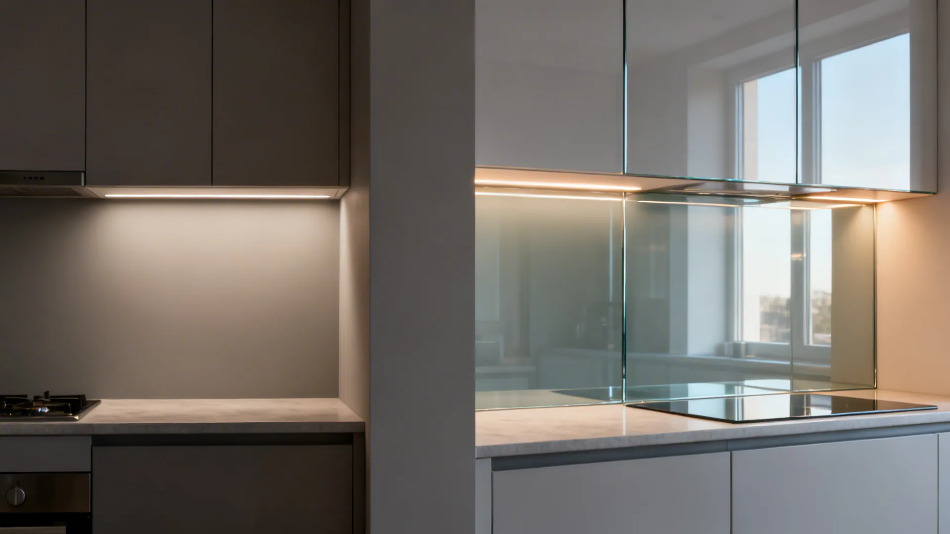 Glass Backsplash for Light and Depth