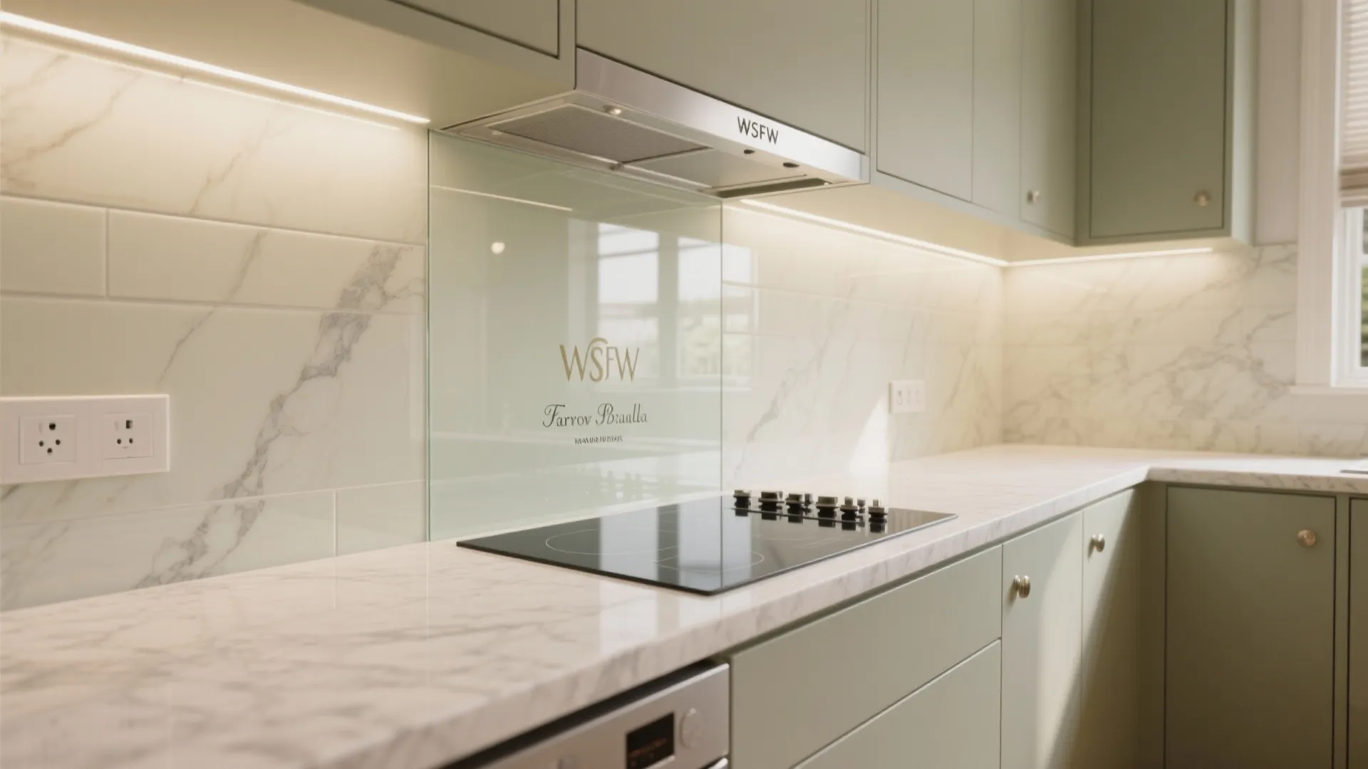 Glass Backsplash For Light And Depth