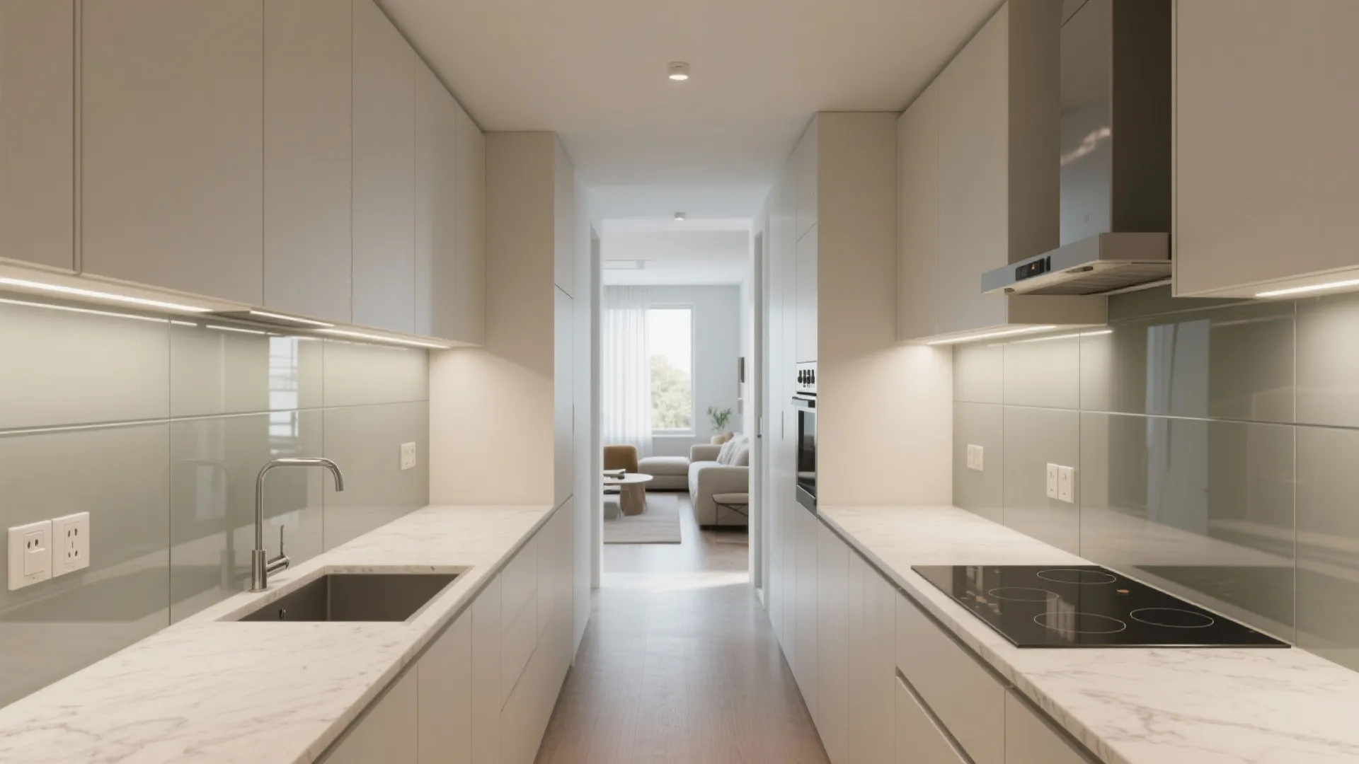 Glass Backsplash For Light And Depth