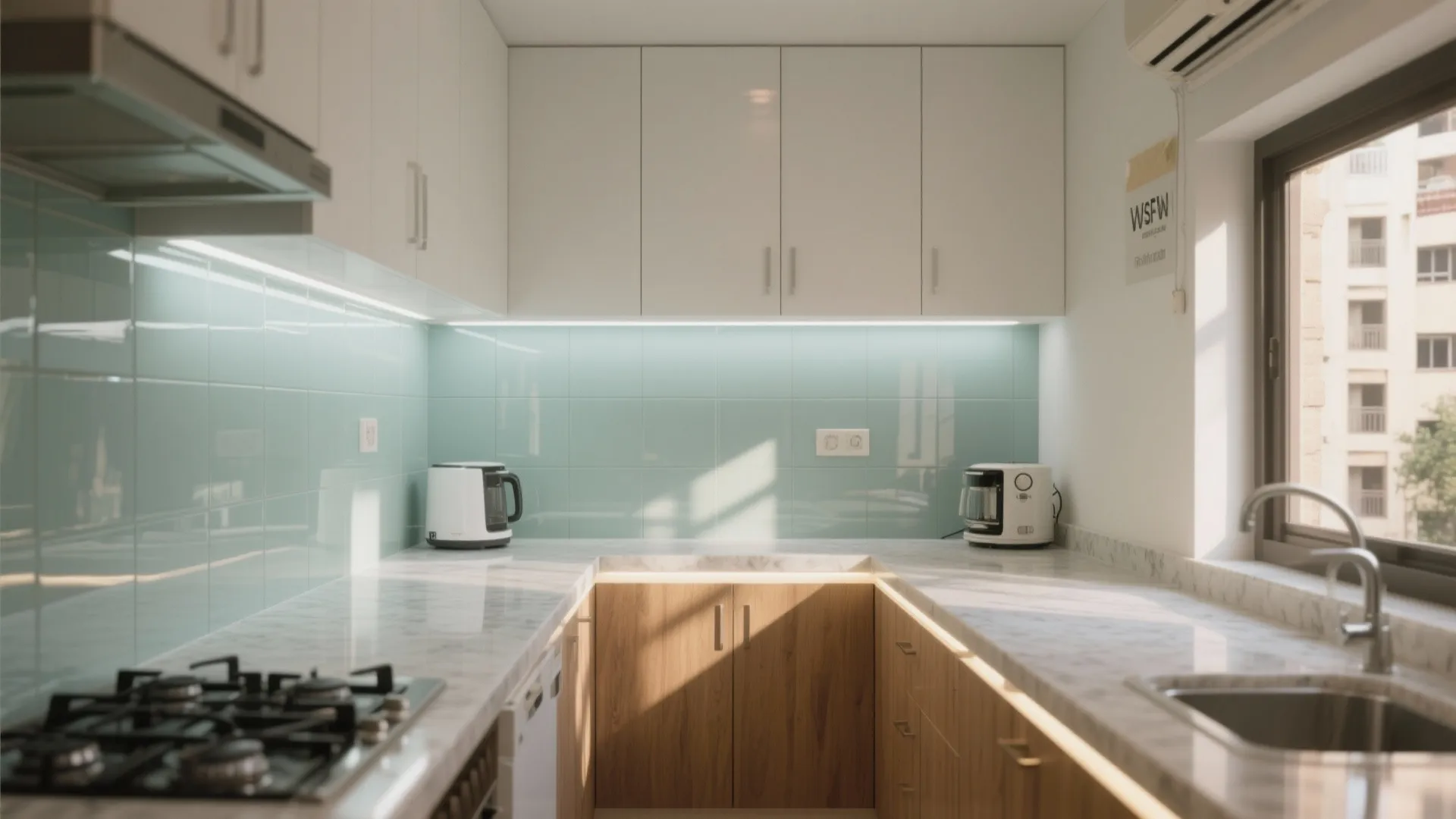 Glass Backsplash for Light and Depth